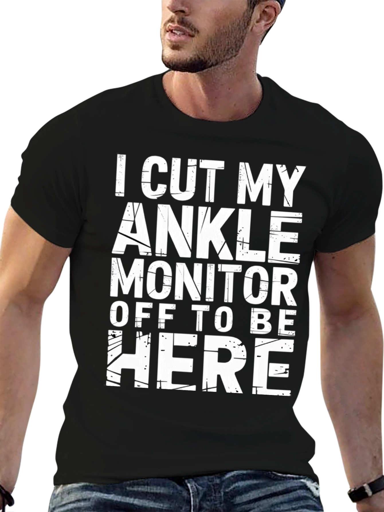 Humorous Ankle Monitor Graphic T-Shirt