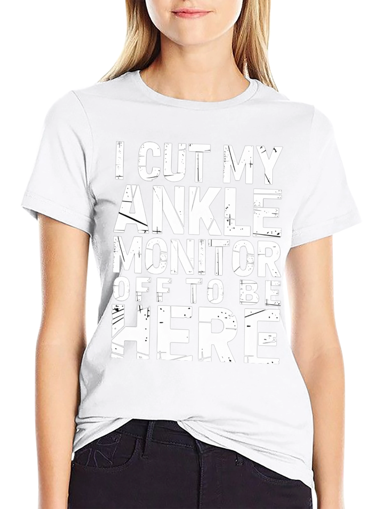 Humorous Ankle Monitor Graphic T-Shirt