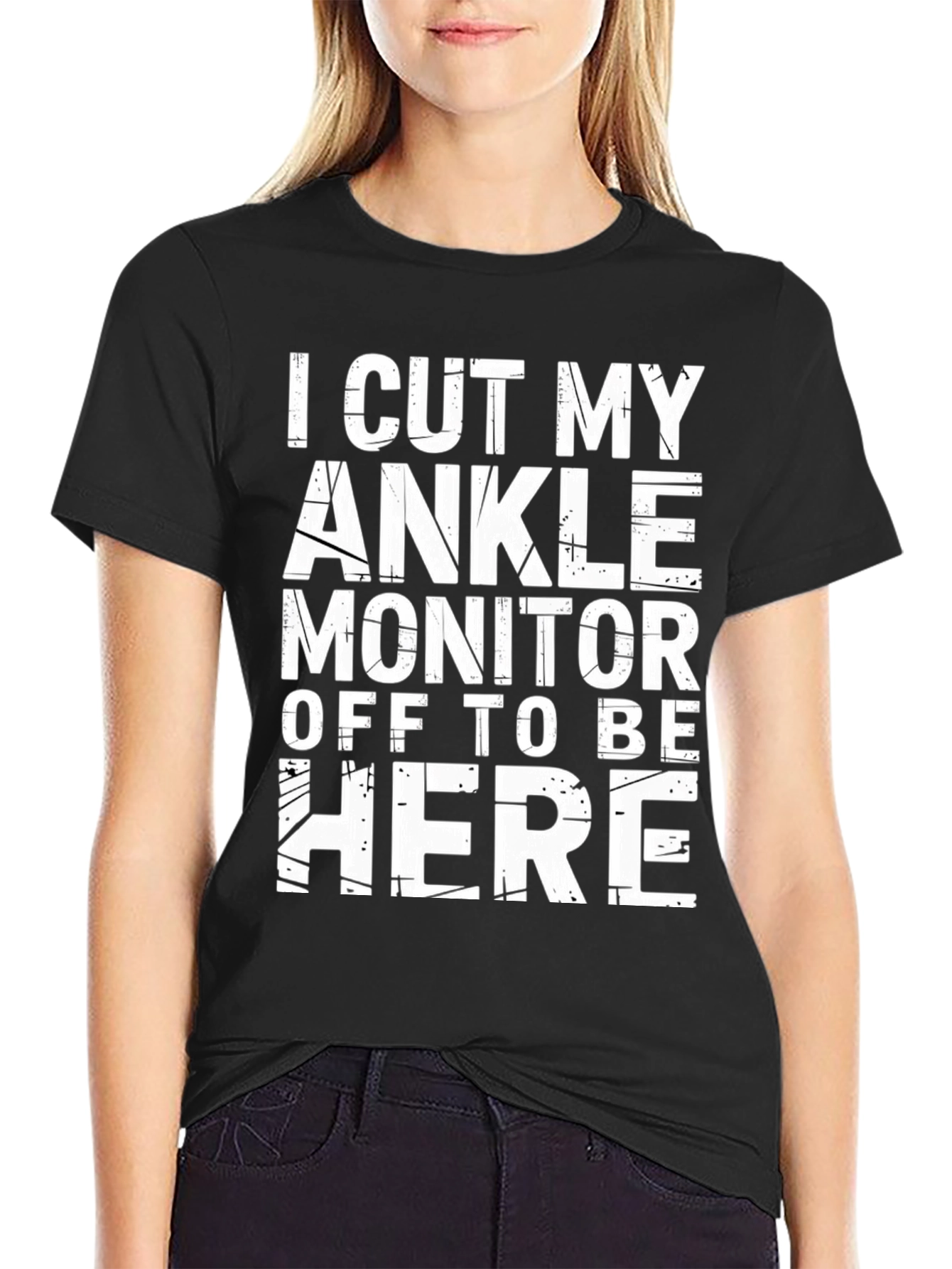 Humorous Ankle Monitor Graphic T-Shirt