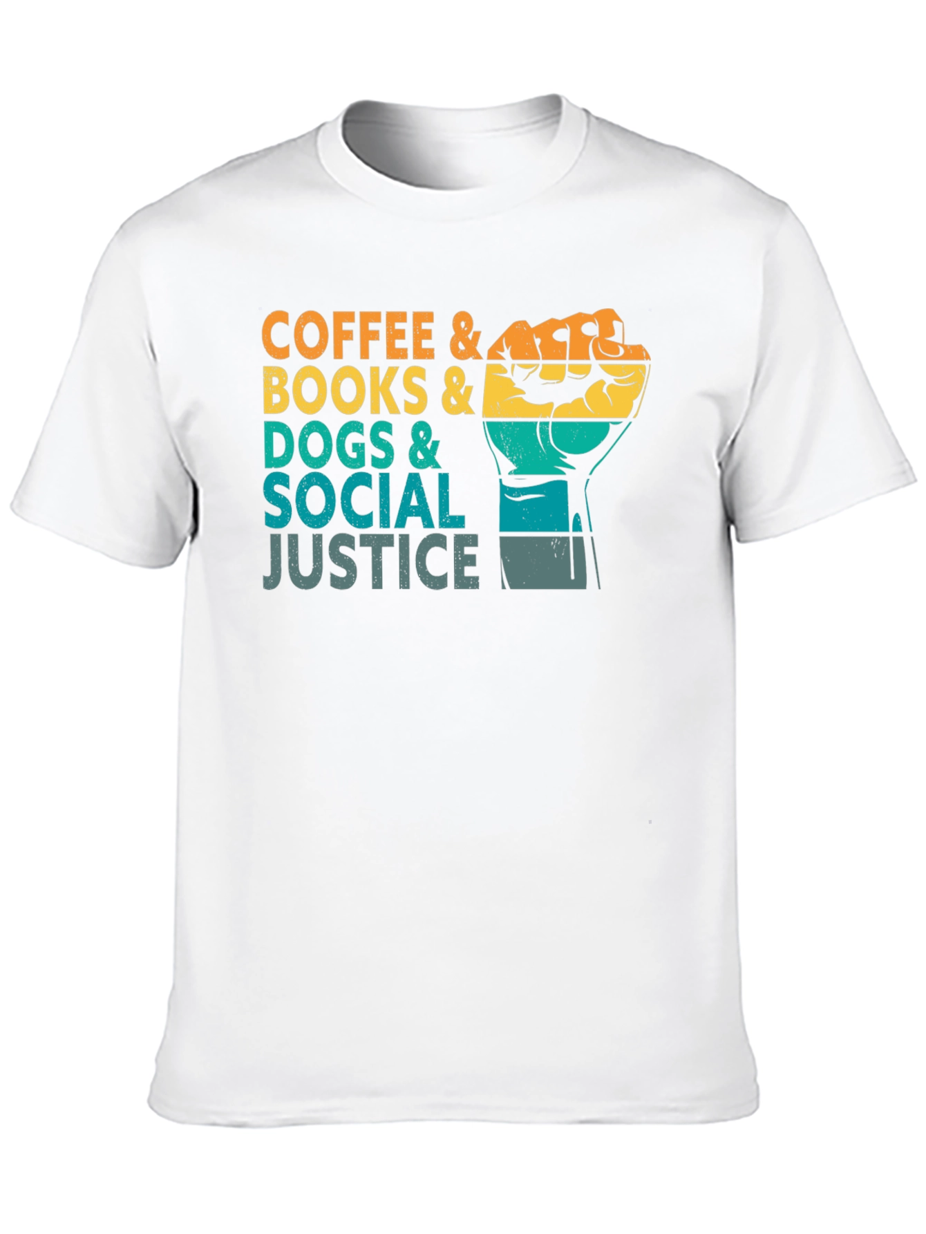 Coffee Books Dogs and Social Justice Graphic Tee