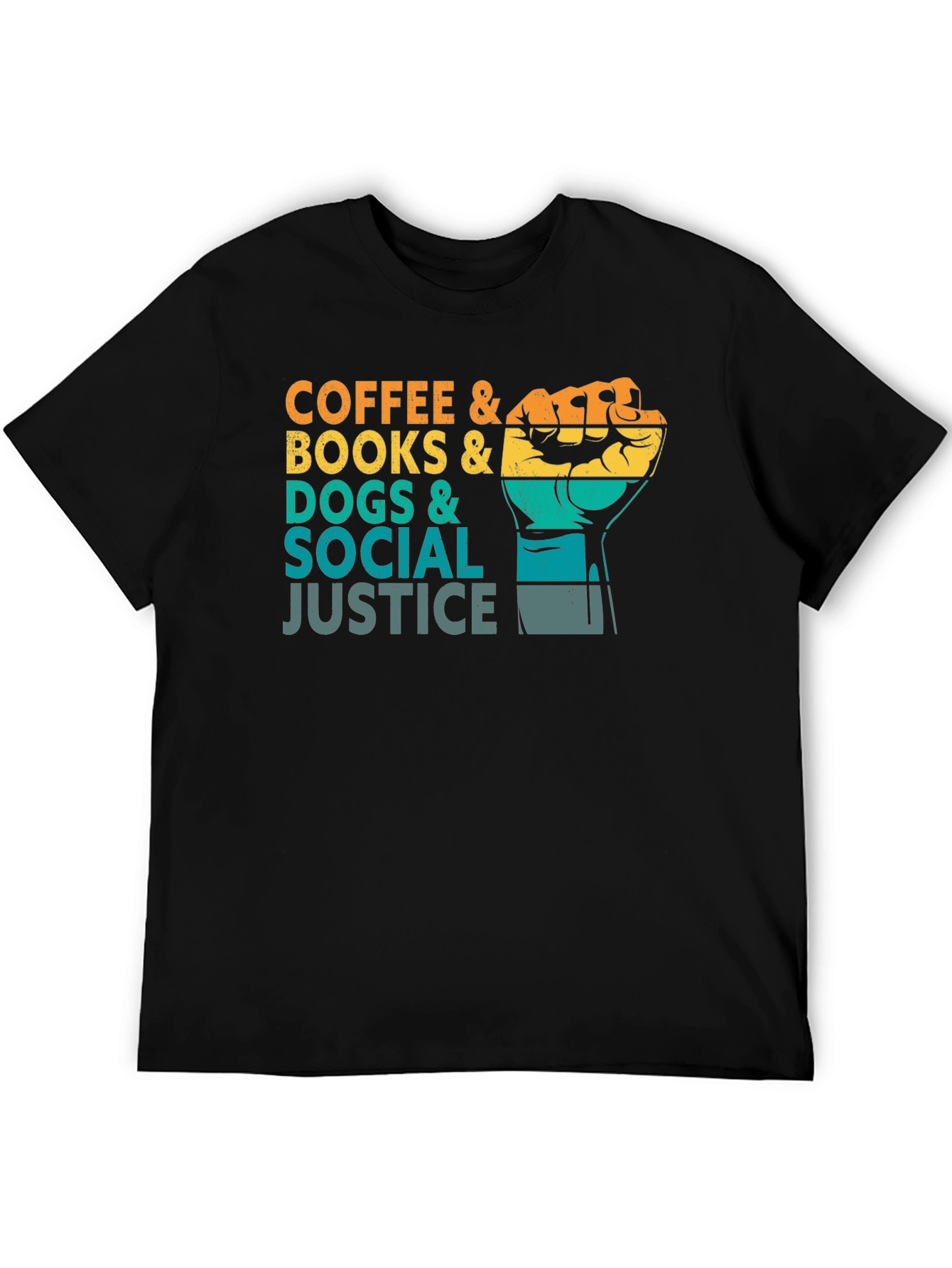 Coffee Books Dogs and Social Justice Graphic Tee