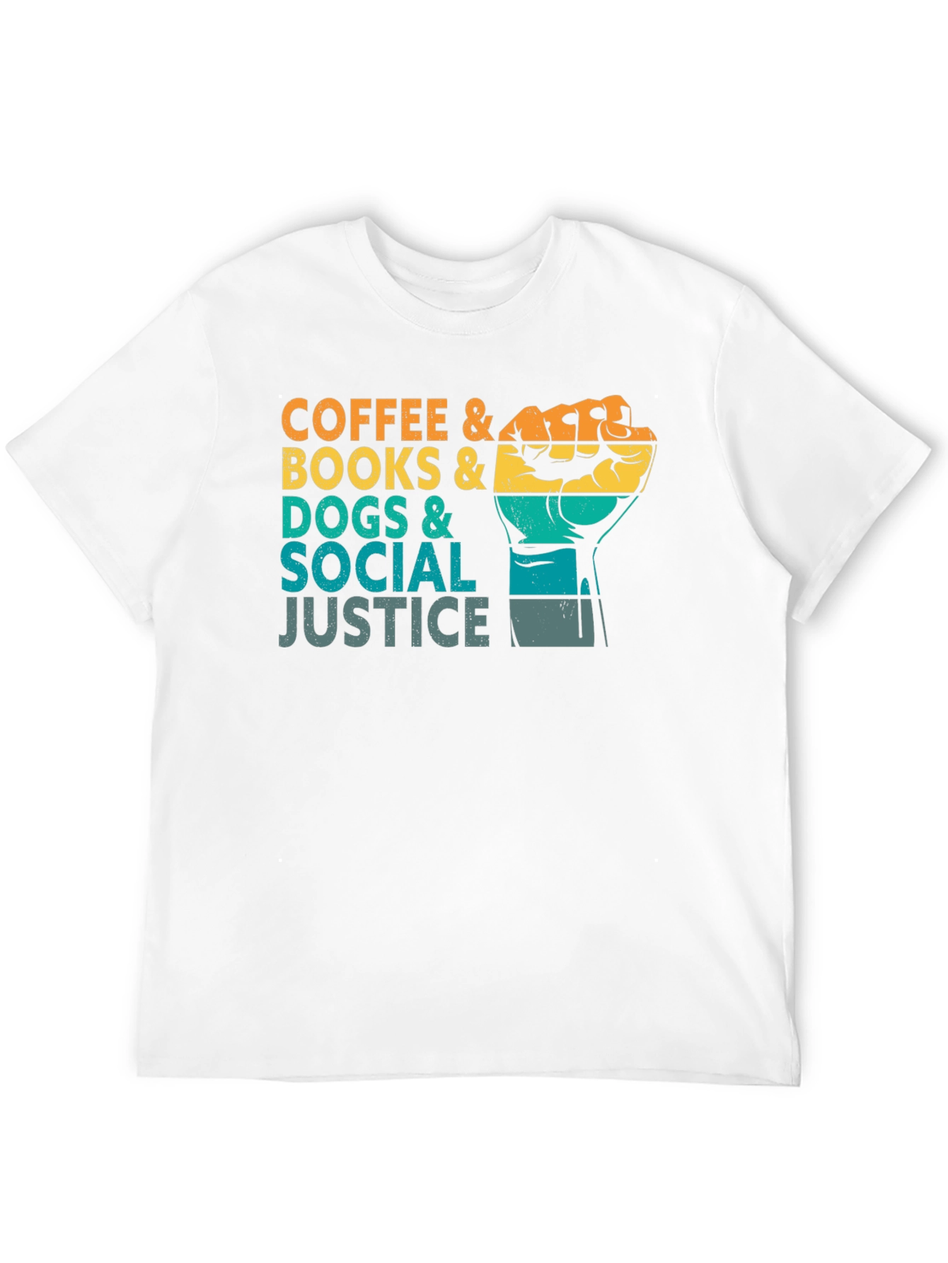Coffee Books Dogs and Social Justice Graphic Tee