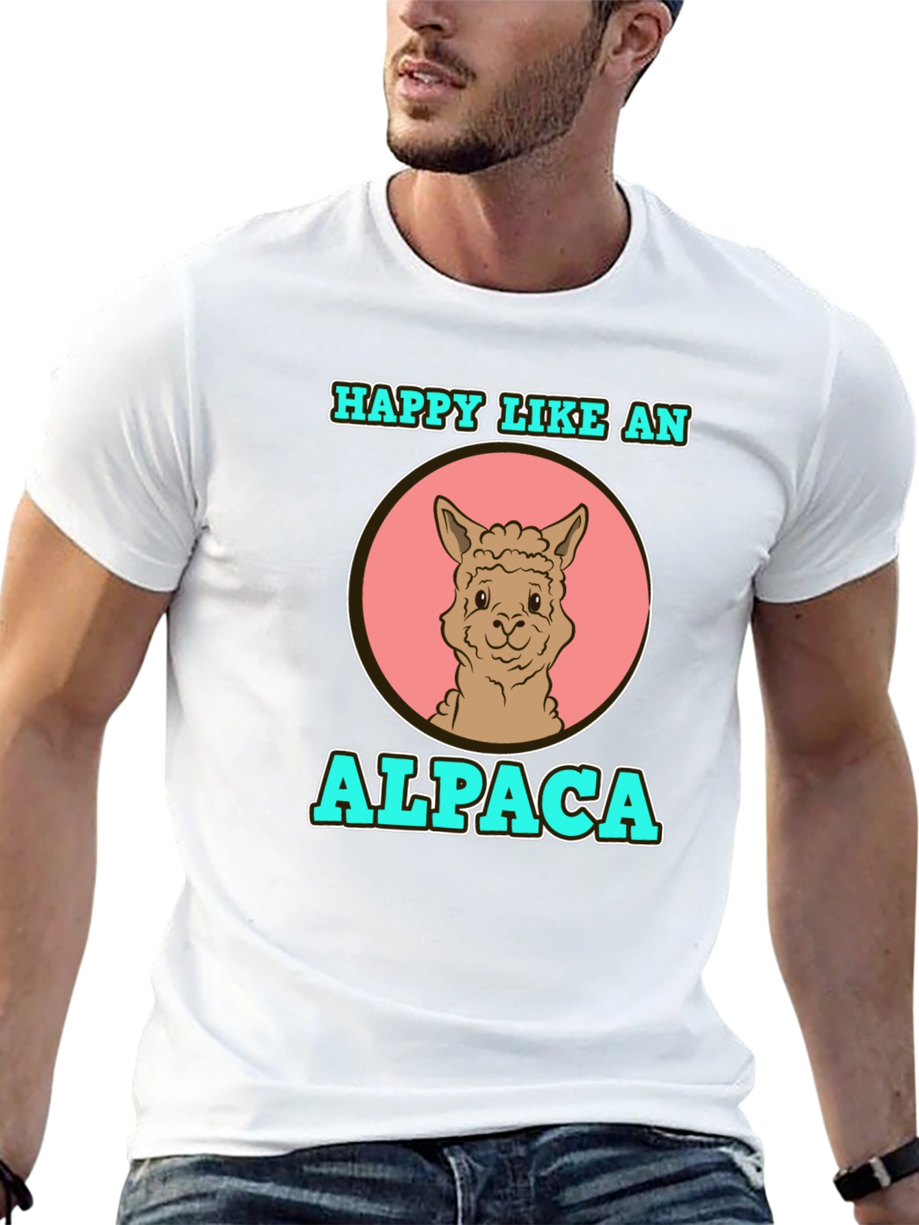 Happy Like an Alpaca Graphic T-Shirt