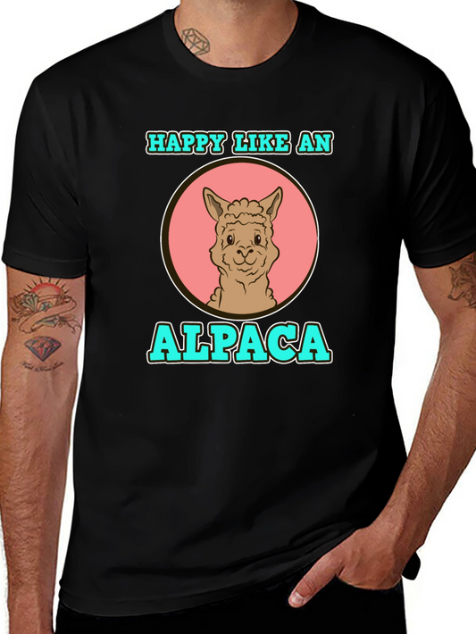 Happy Like an Alpaca Graphic T-Shirt