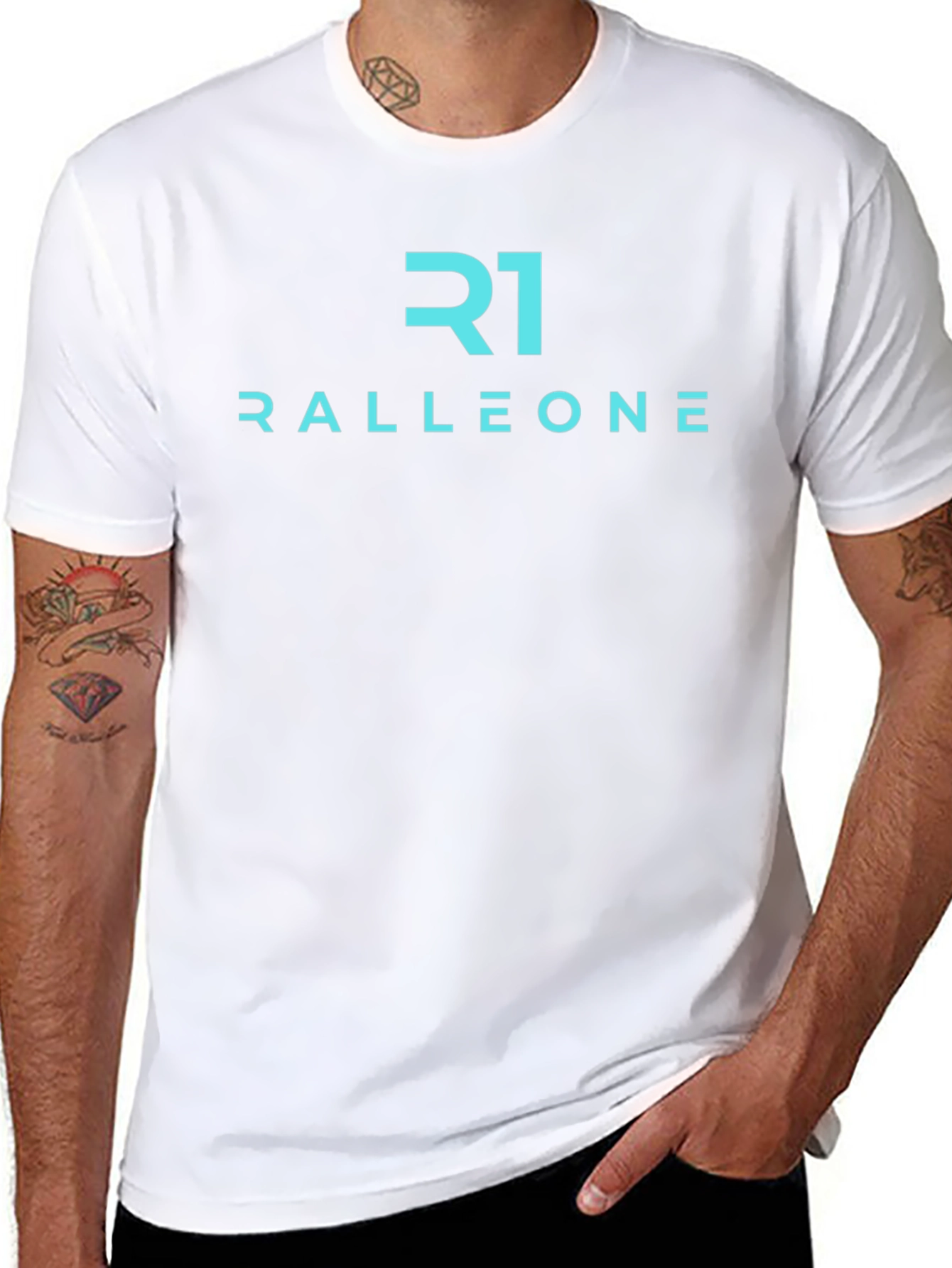 Ralleone Black Tee - Modern Graphic Print