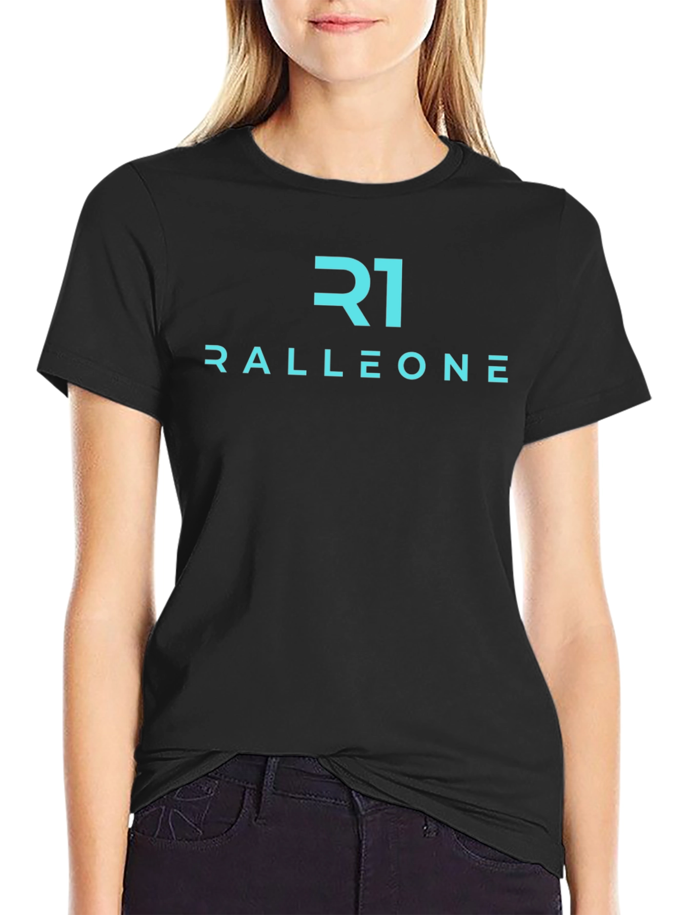 Ralleone Black Tee - Modern Graphic Print