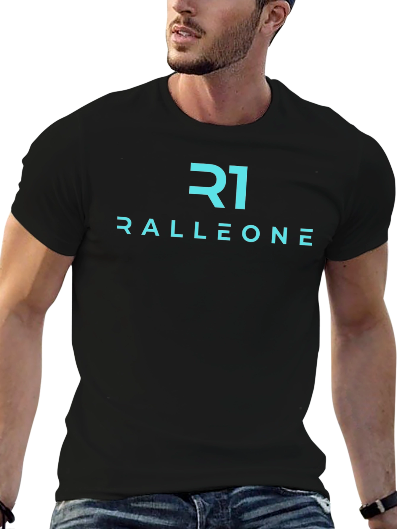Ralleone Black Tee - Modern Graphic Print