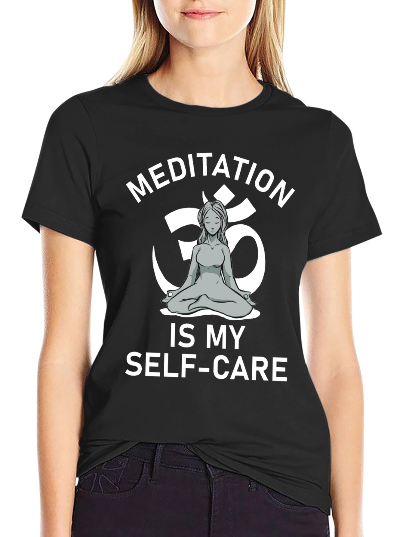 Meditation is My Self-Care Black Graphic Tee