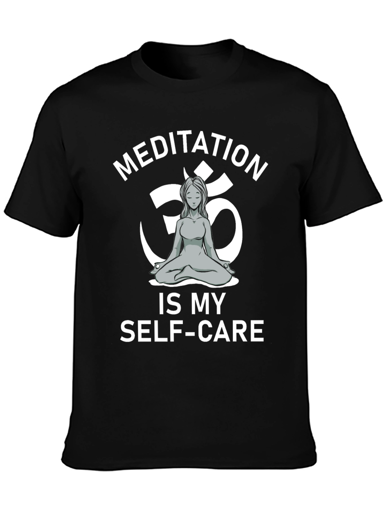 Meditation is My Self-Care Black Graphic Tee
