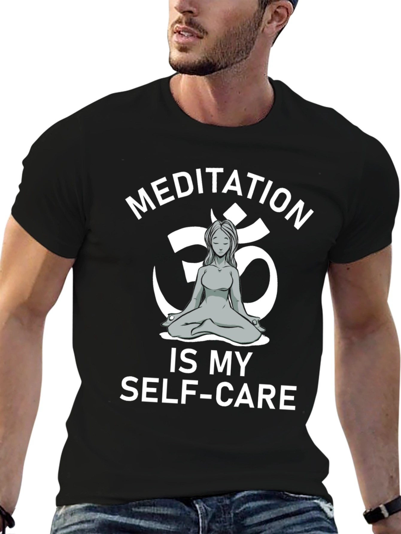 Meditation is My Self-Care Black Graphic Tee