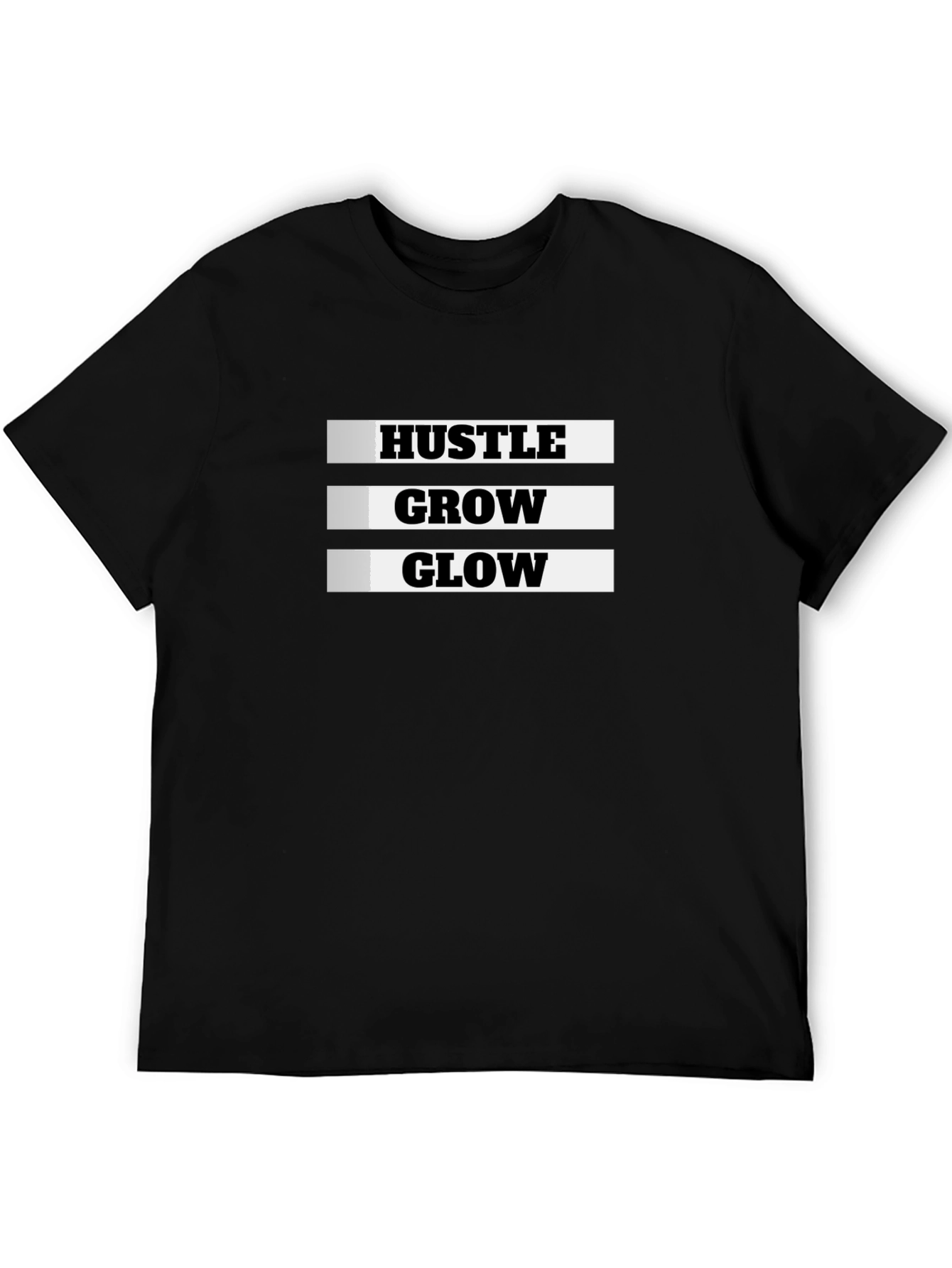 Hustle Grow Glow Black Graphic Tee