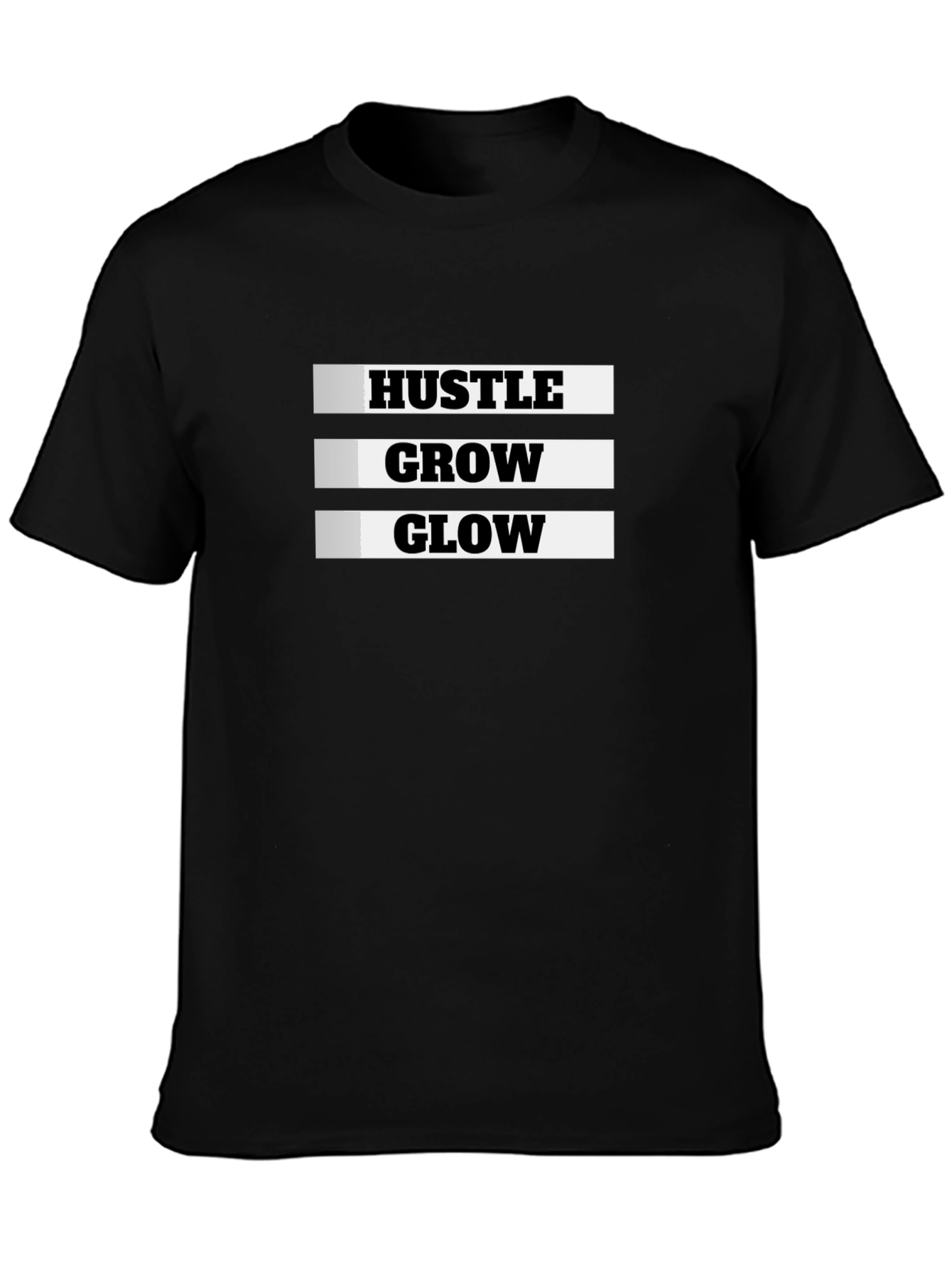 Hustle Grow Glow Black Graphic Tee