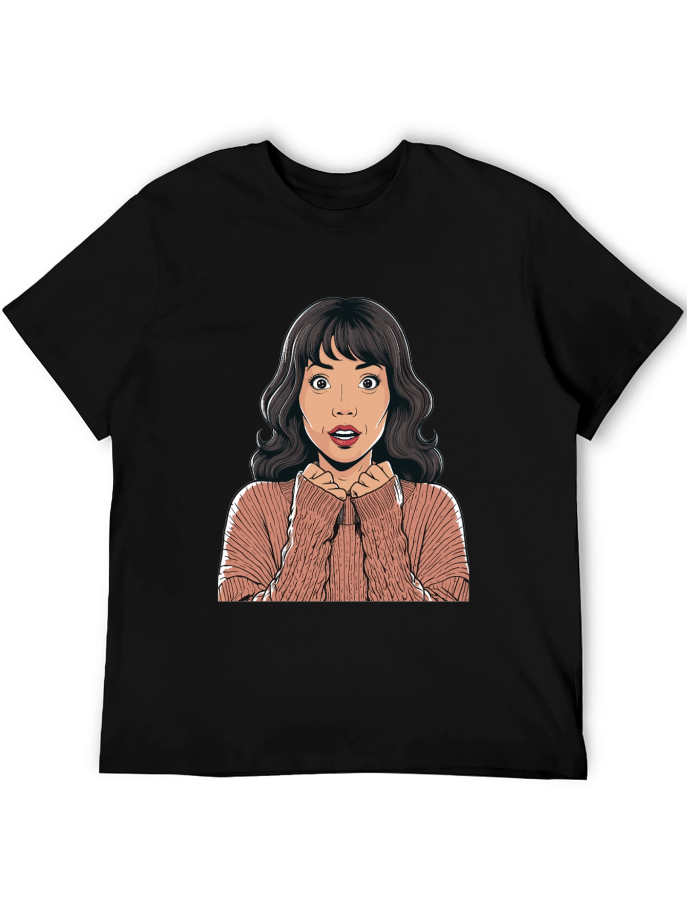 Surprised Cartoon Woman Graphic Tee