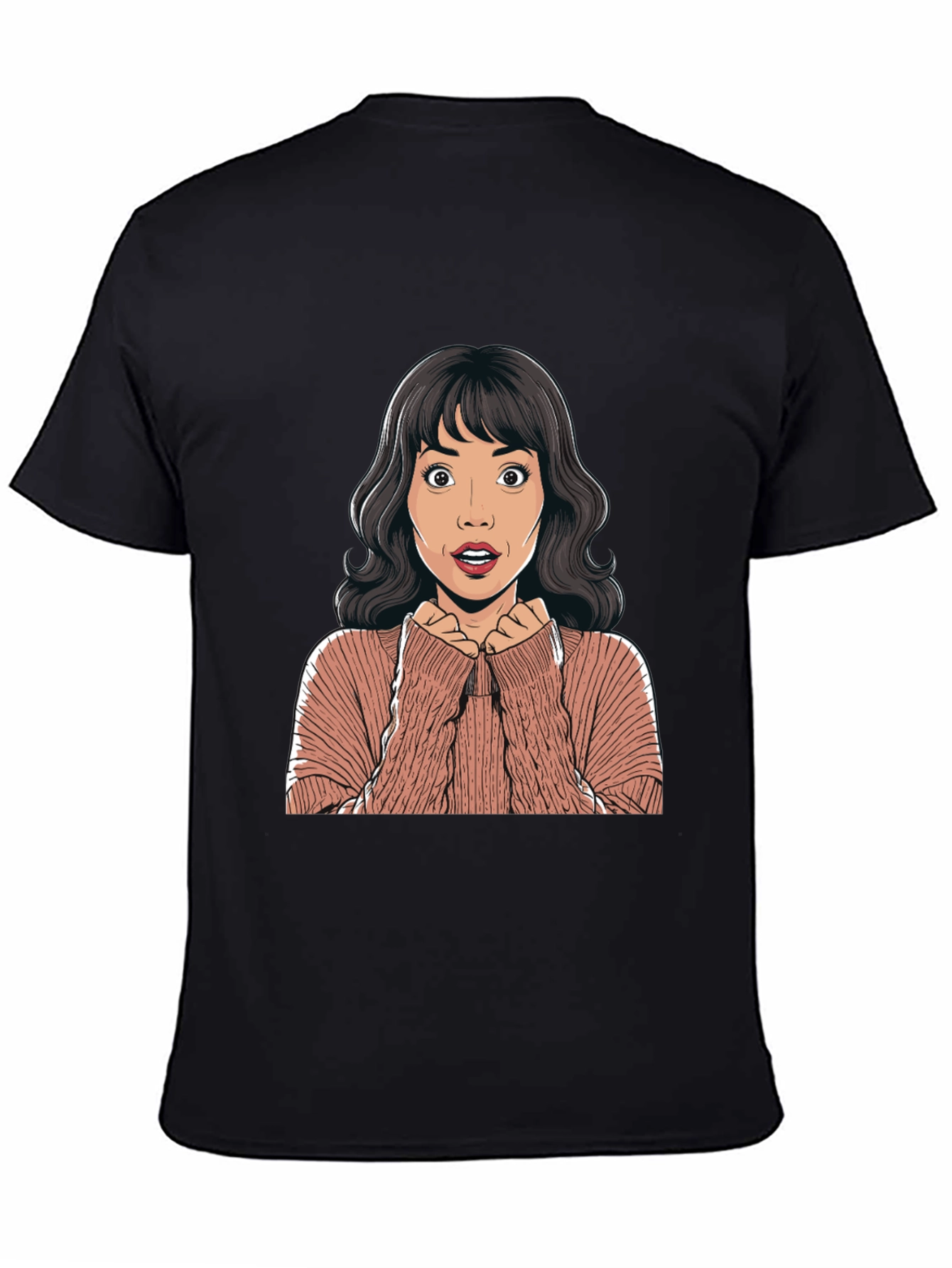Surprised Cartoon Woman Graphic Tee