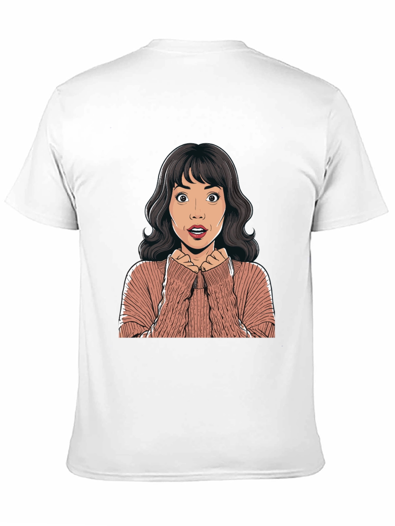 Surprised Cartoon Woman Graphic Tee