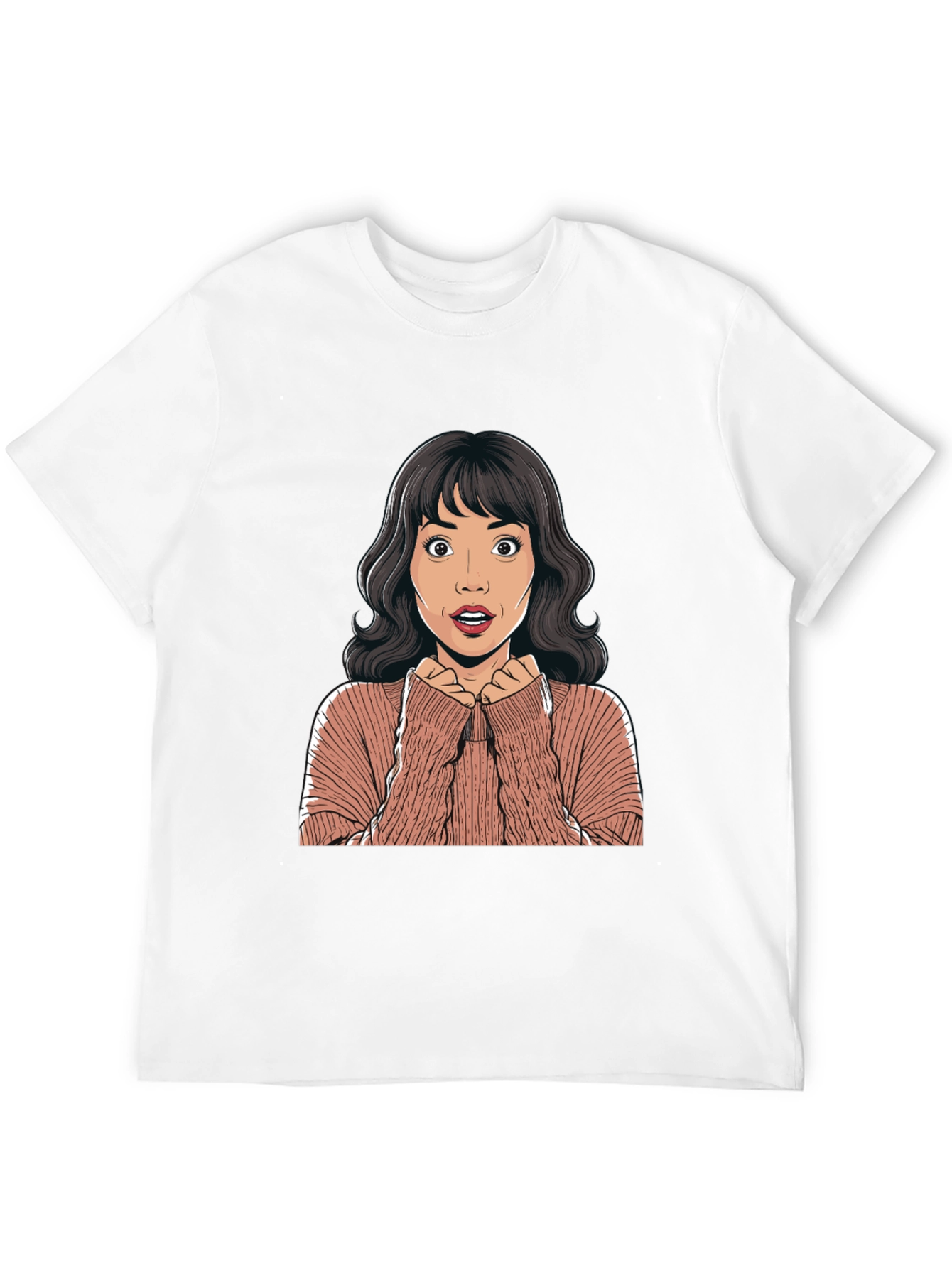 Surprised Cartoon Woman Graphic Tee