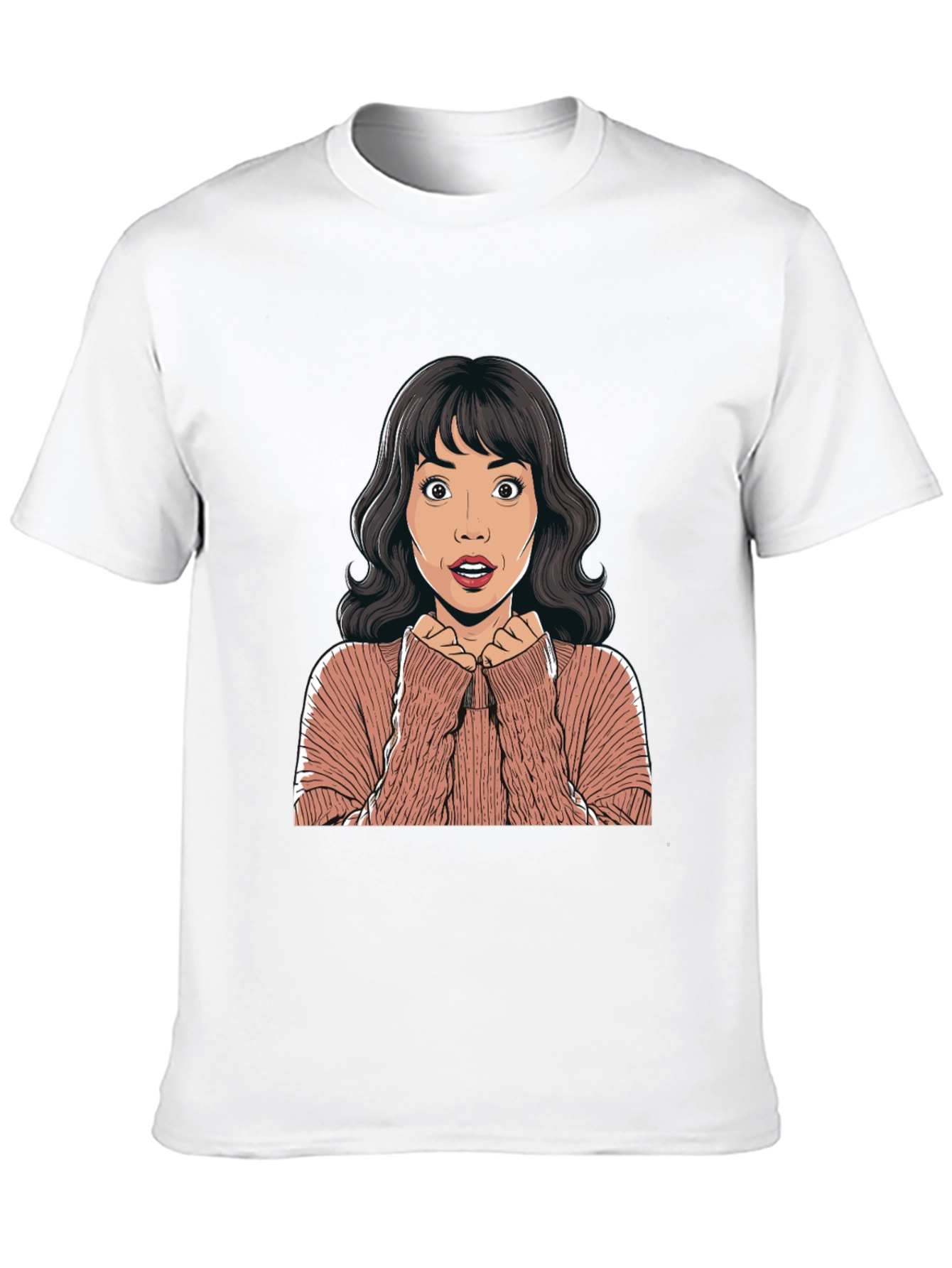 Surprised Cartoon Woman Graphic Tee
