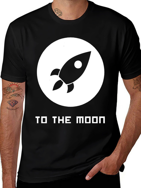 To the Moon Rocket Graphic Tee - Crypto Meme Shirt