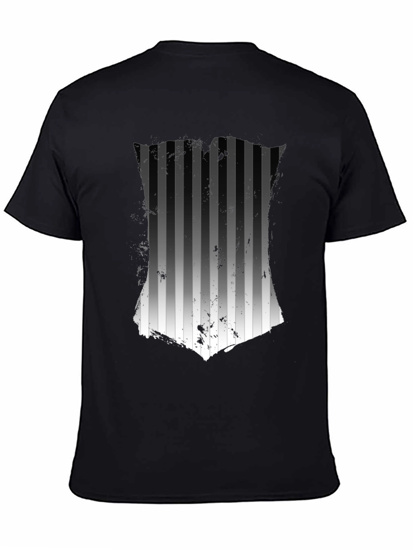 Striped Graphic Tee - Mens Black T-Shirt