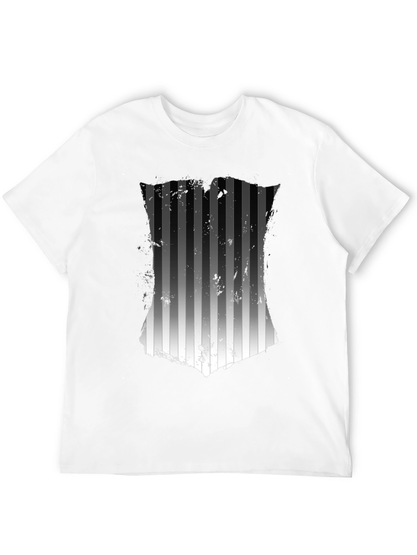 Striped Graphic Tee - Mens Black T-Shirt