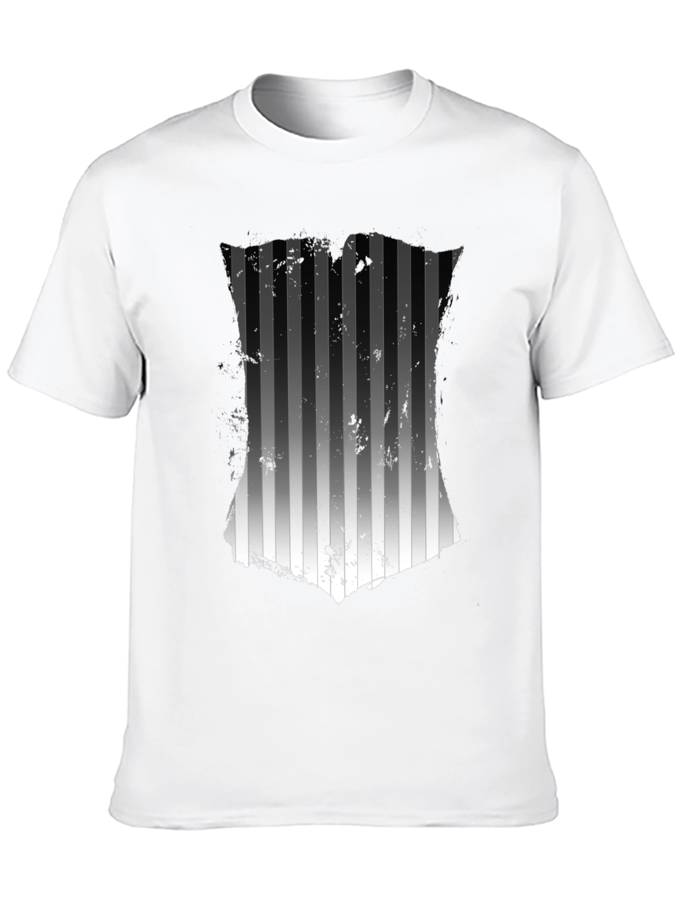 Striped Graphic Tee - Mens Black T-Shirt