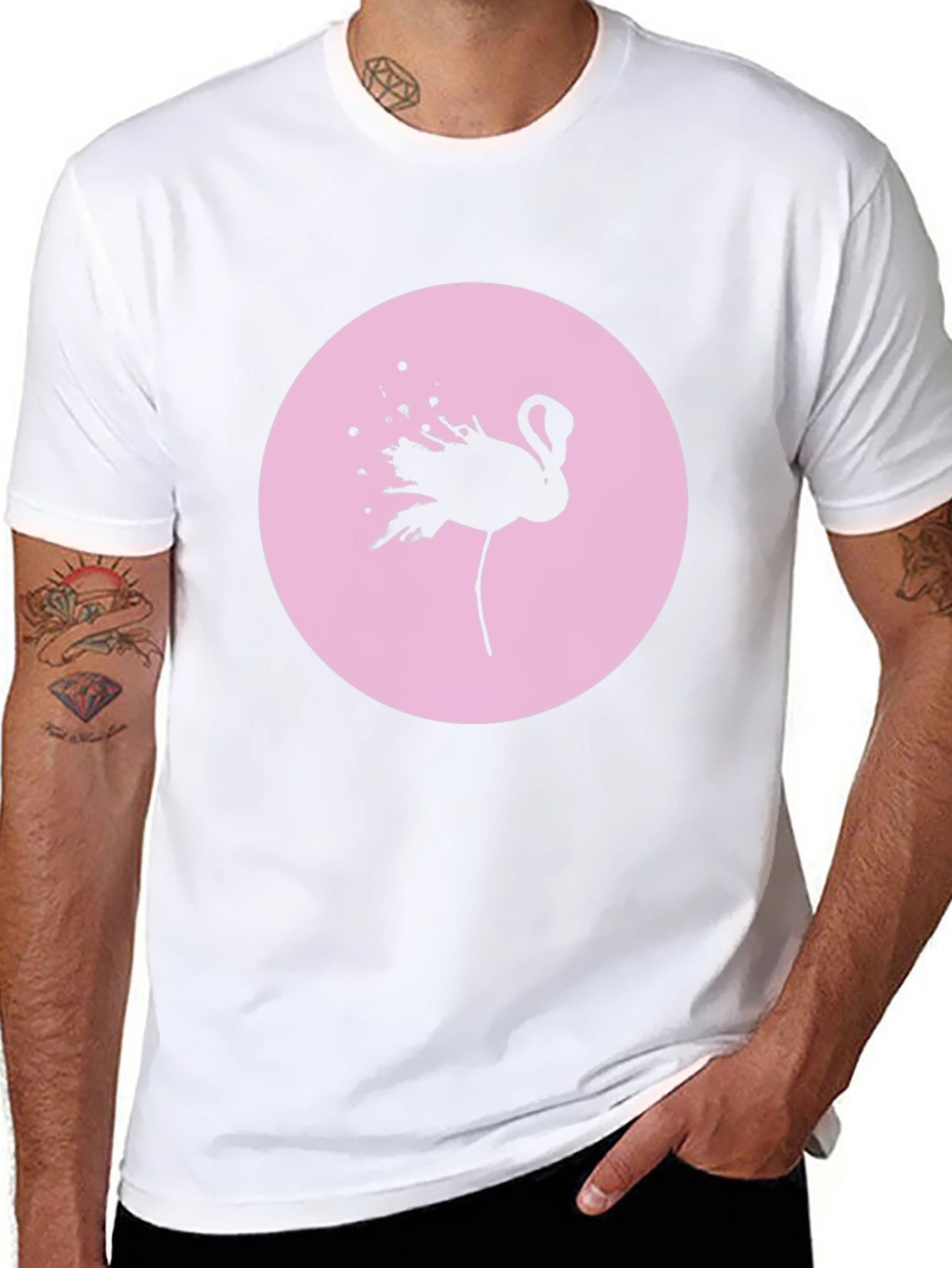 Flamingo Graphic Tee - Black