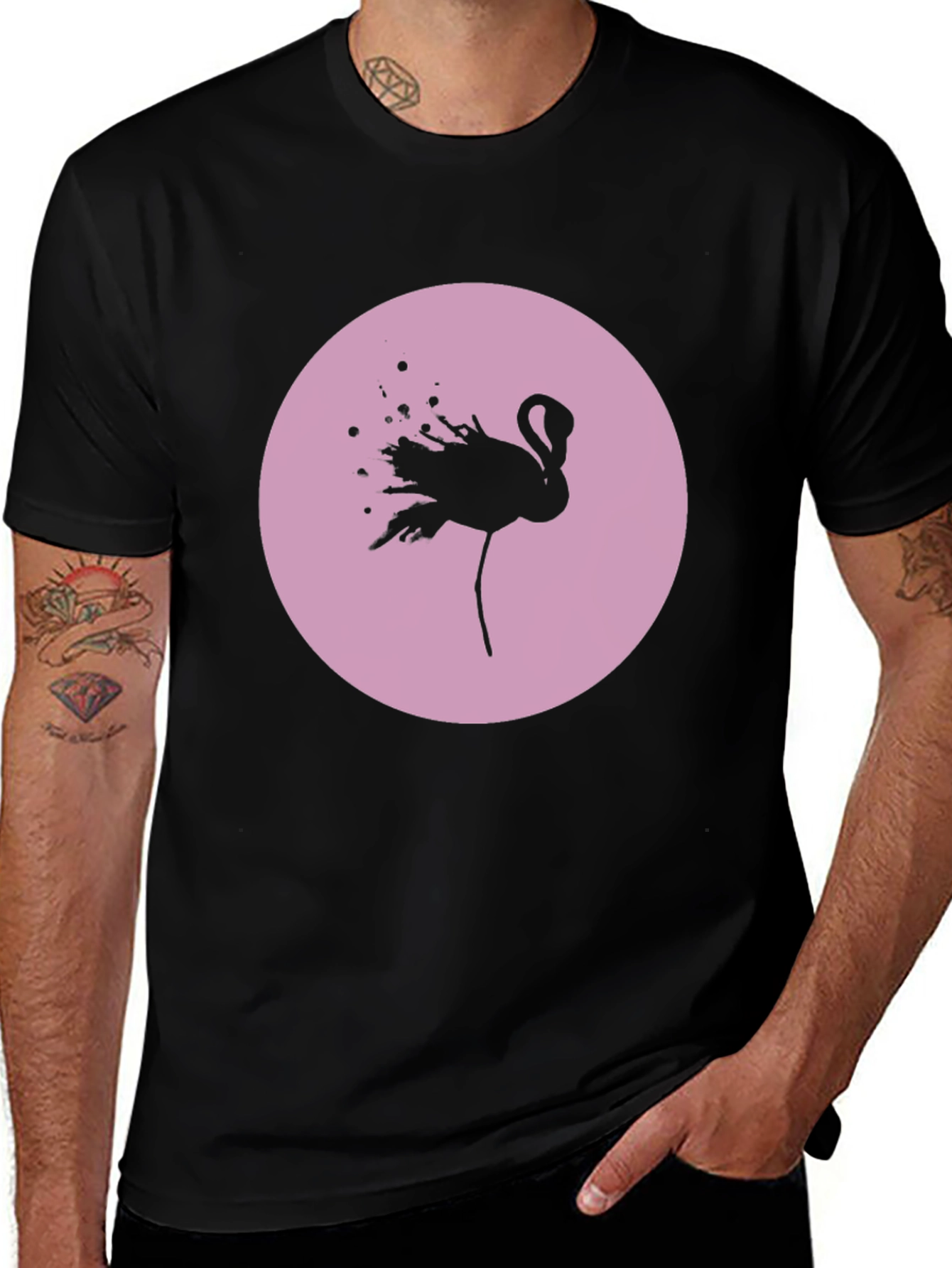Flamingo Graphic Tee - Black