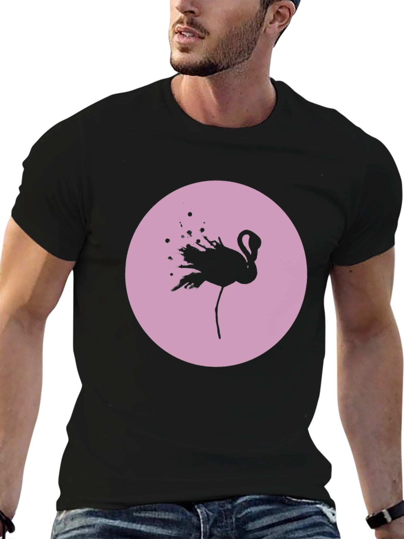 Flamingo Graphic Tee - Black