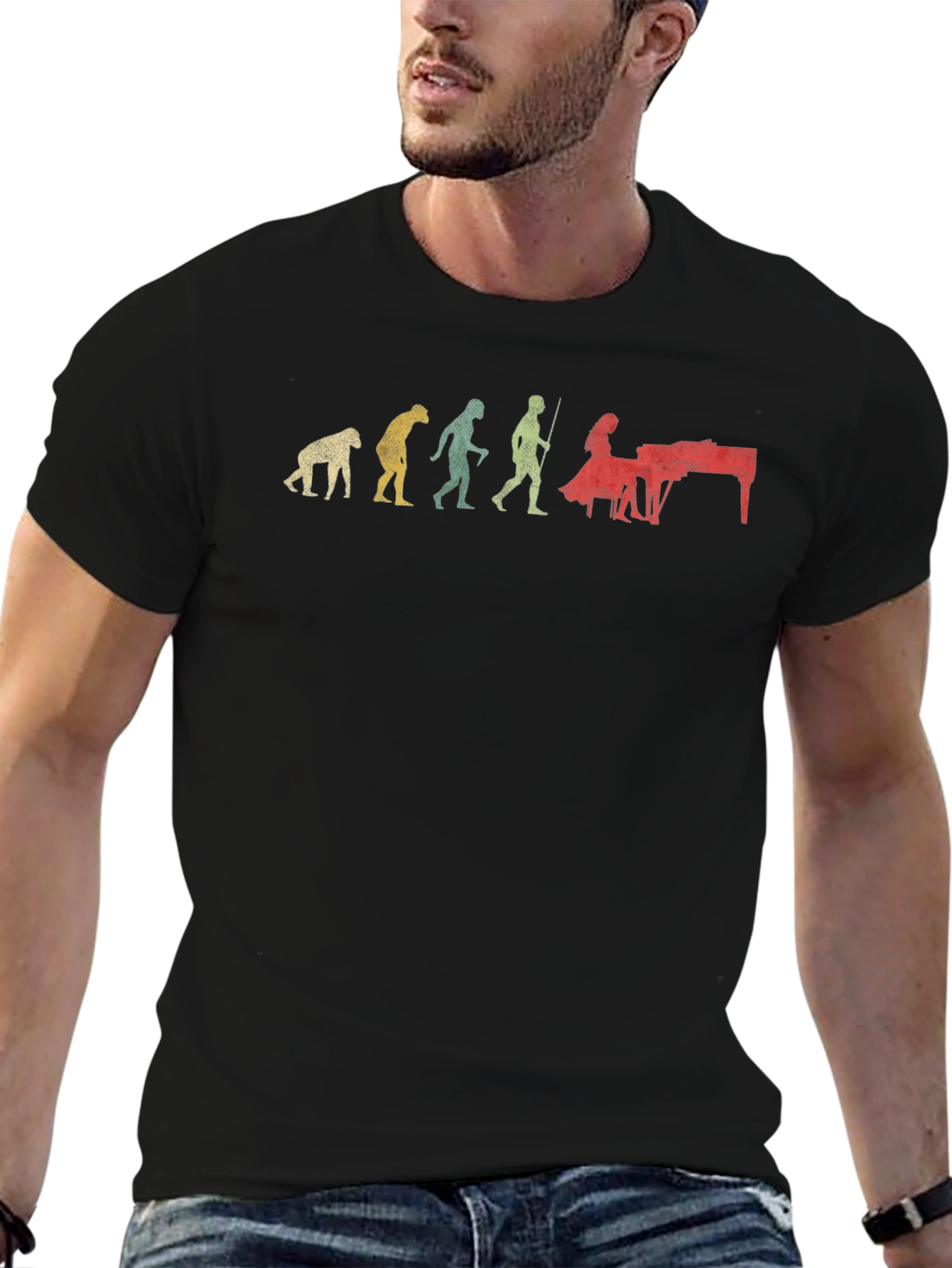 Evolution of Piano Player Mens T-Shirt