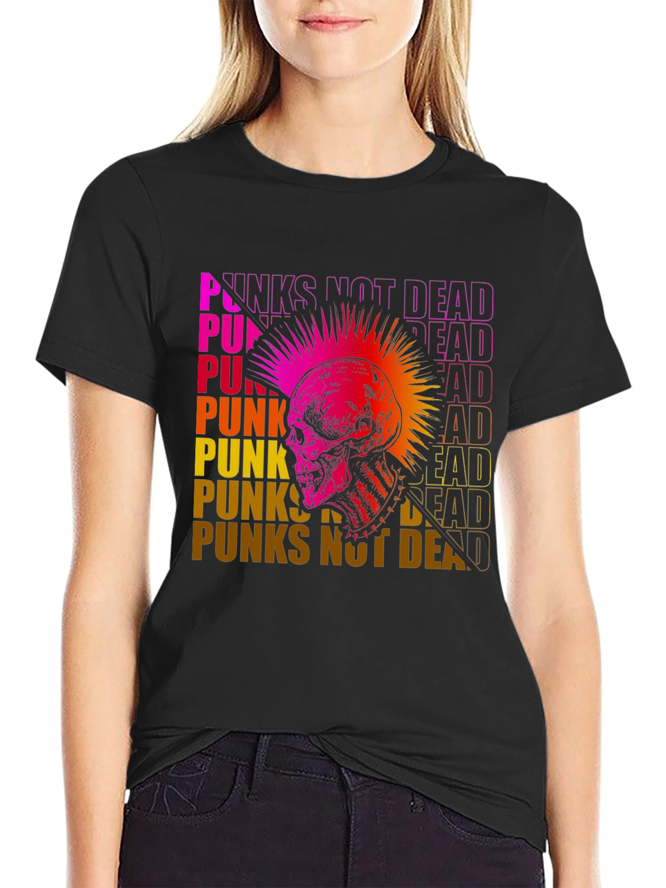 Punks Not Dead Skull Graphic Tee