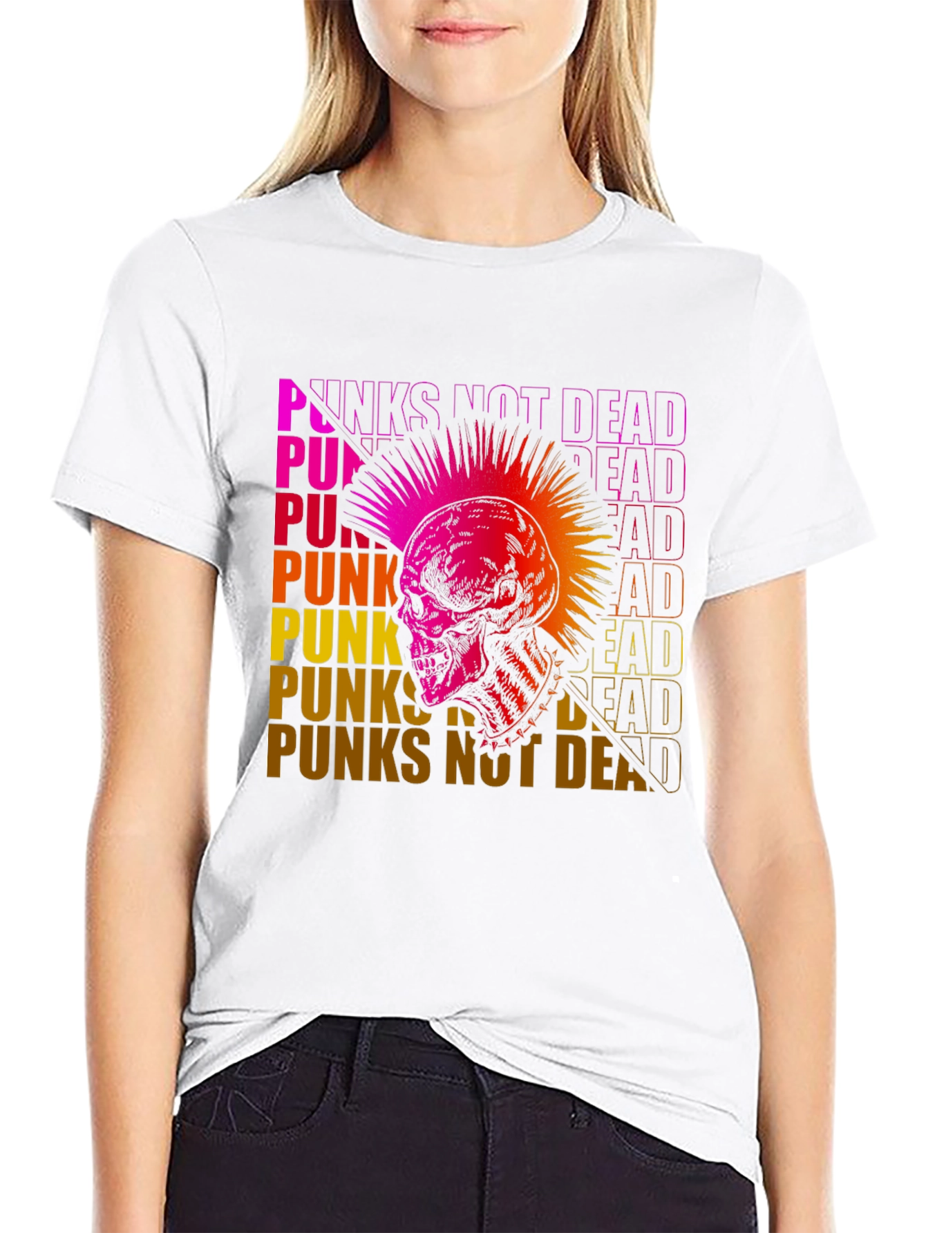 Punks Not Dead Skull Graphic Tee