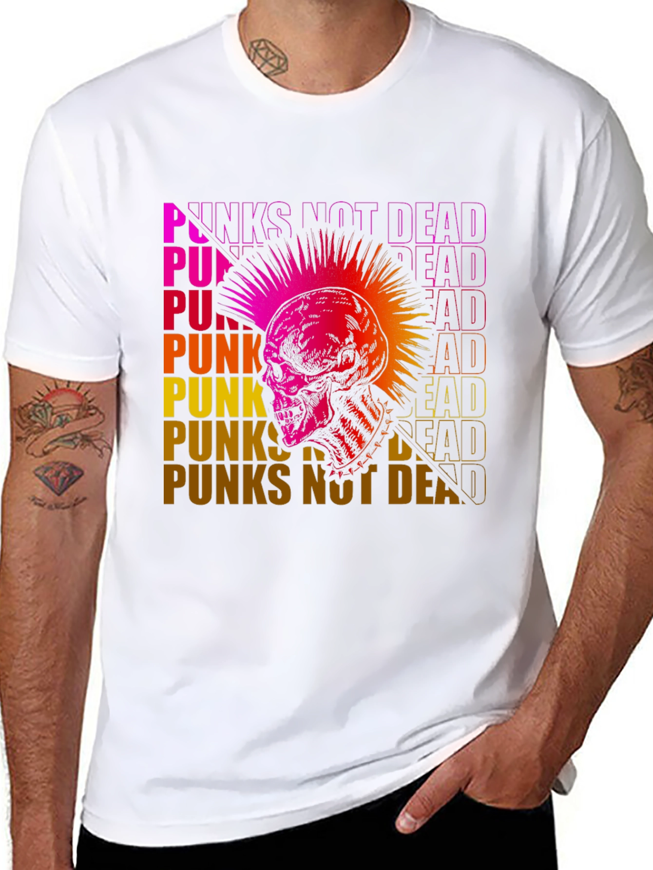 Punks Not Dead Skull Graphic Tee