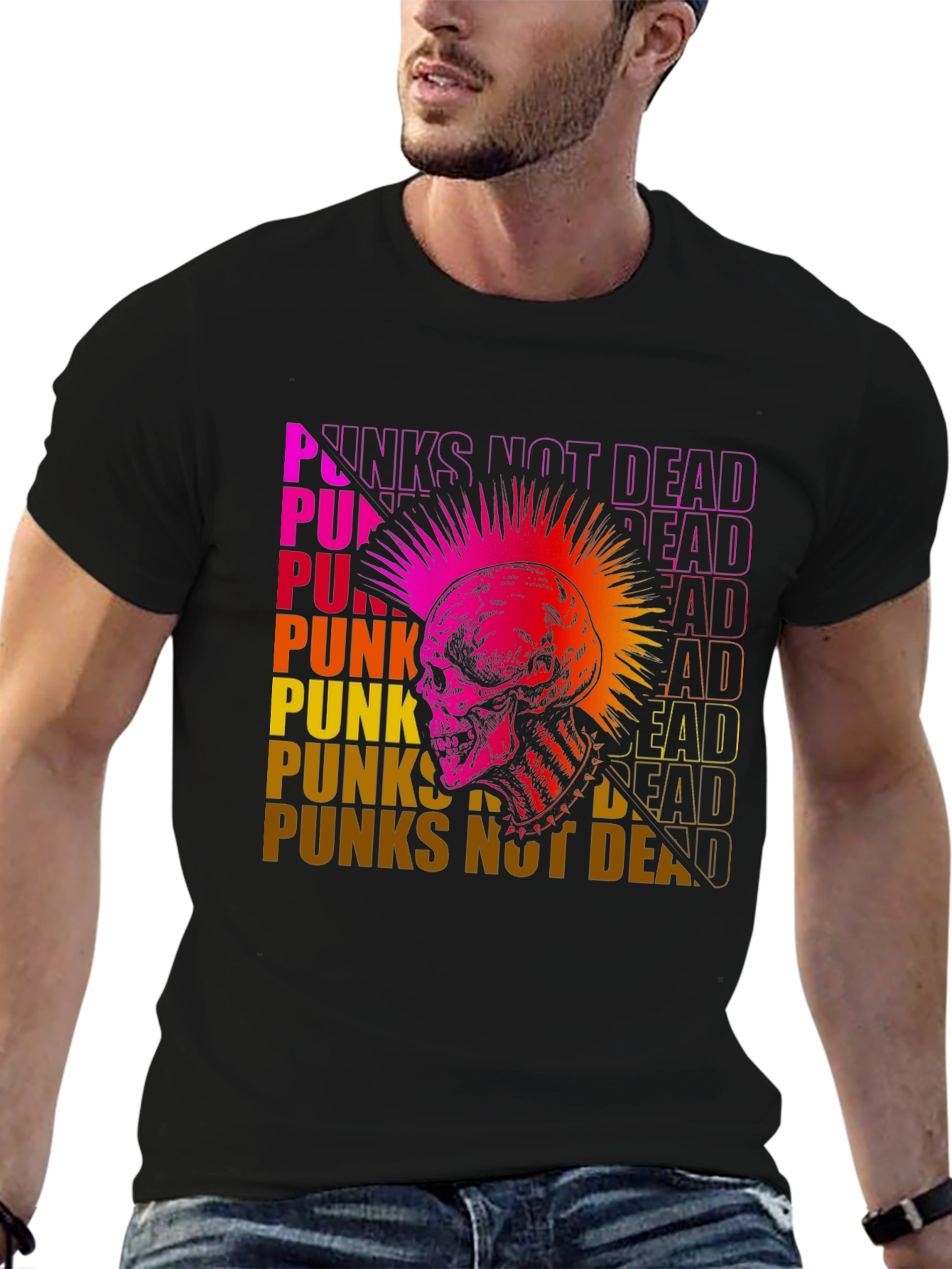 Punks Not Dead Skull Graphic Tee