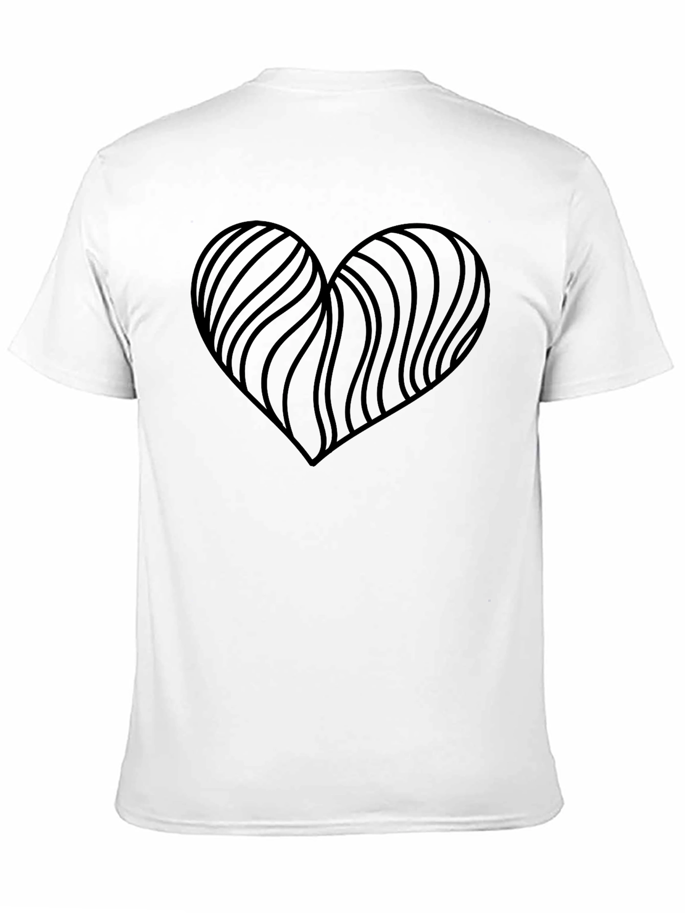 Heart Wave Graphic Tee - Stylish Mens Black T-Shirt