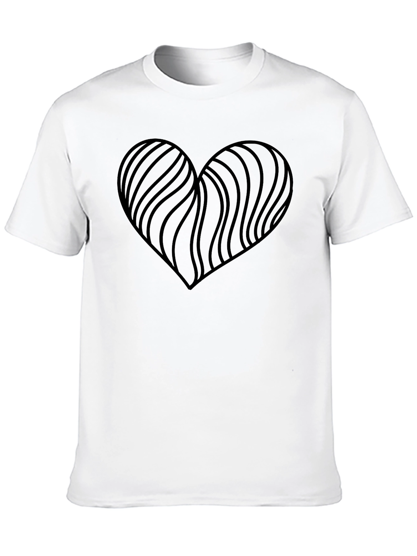 Heart Wave Graphic Tee - Stylish Mens Black T-Shirt