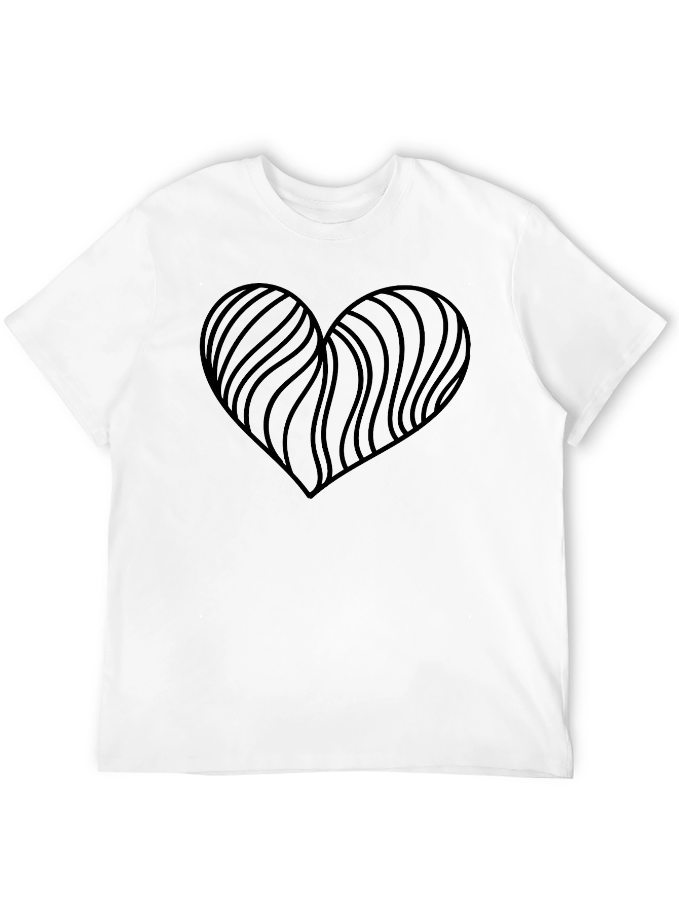 Heart Wave Graphic Tee - Stylish Mens Black T-Shirt