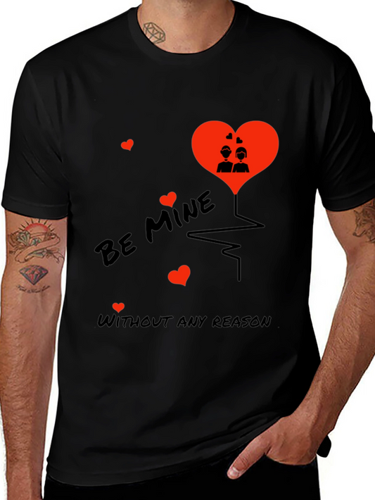 Romantic Be Mine Black T-Shirt