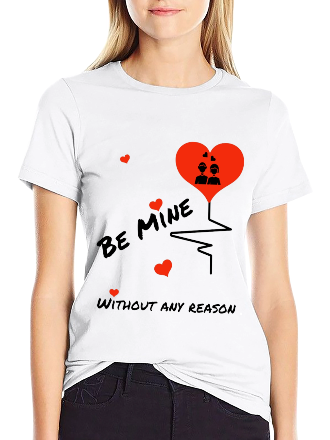 Romantic Be Mine Black T-Shirt