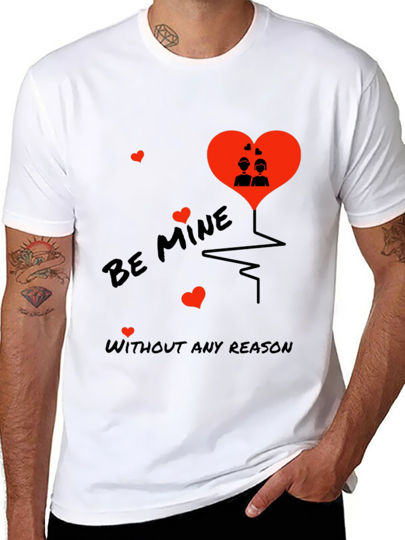 Romantic Be Mine Black T-Shirt