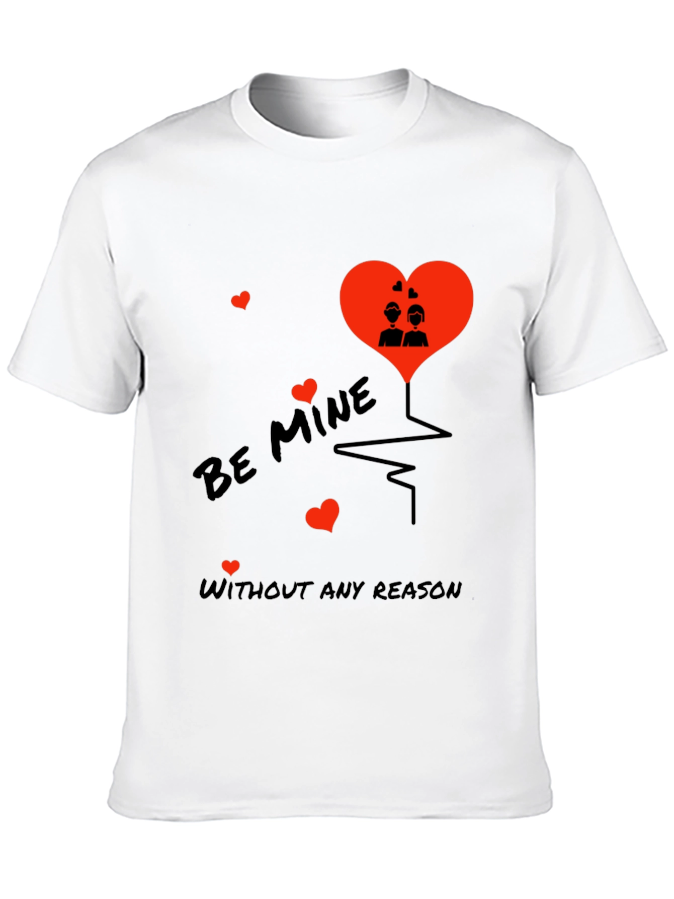 Romantic Be Mine Black T-Shirt