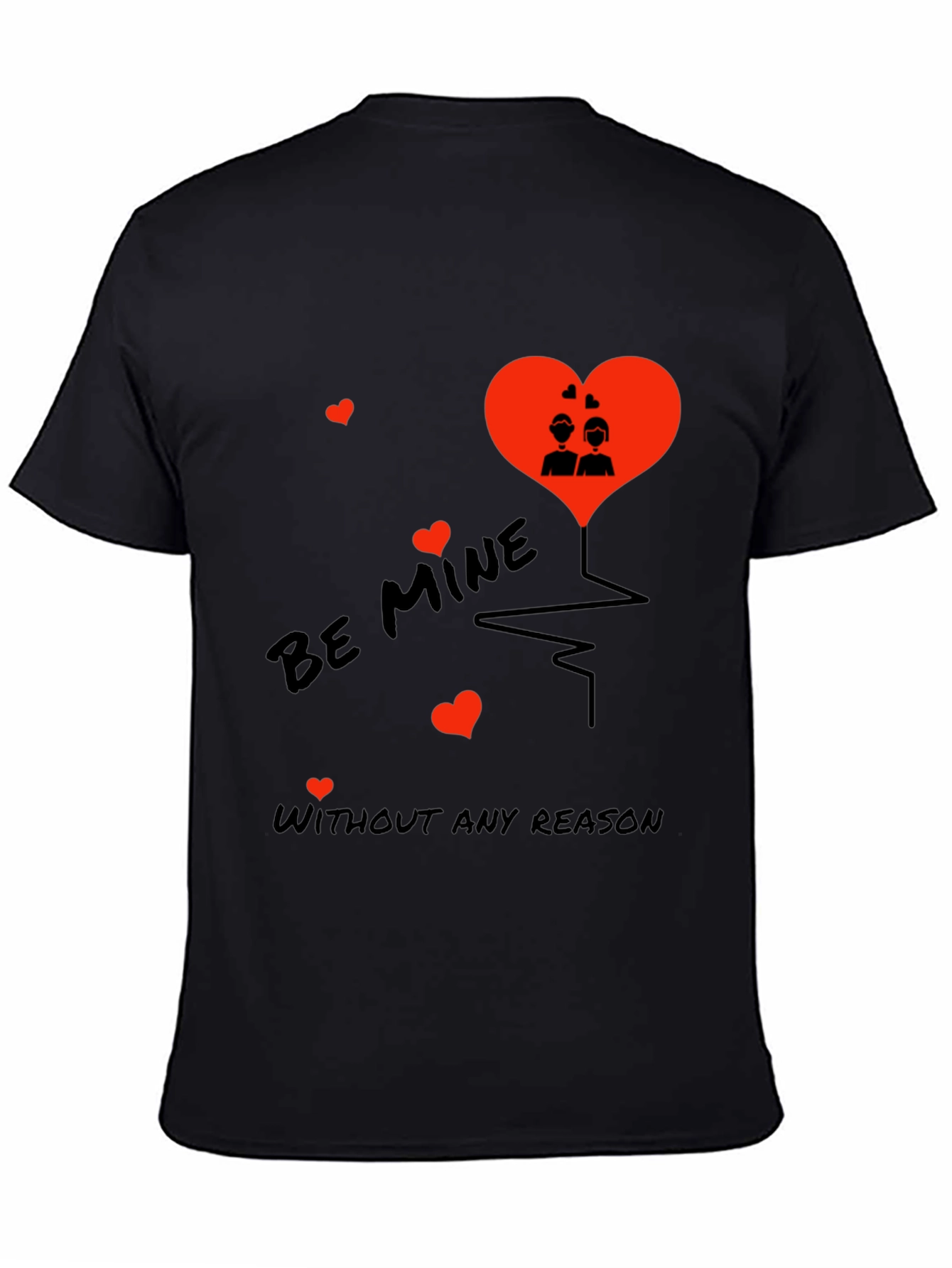 Romantic Be Mine Black T-Shirt