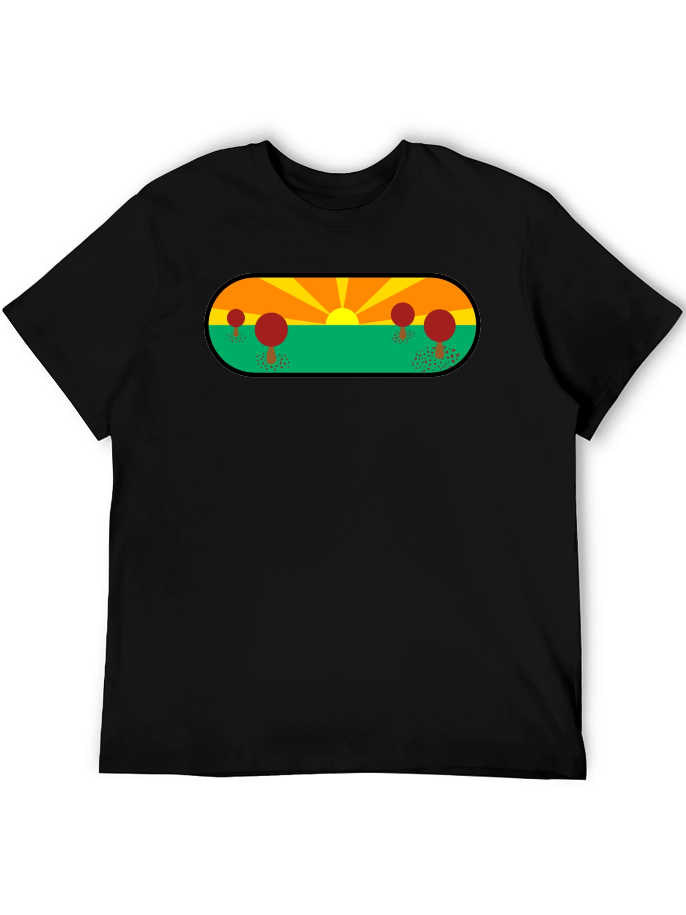 Nature Graphic Tee - Black Short Sleeve