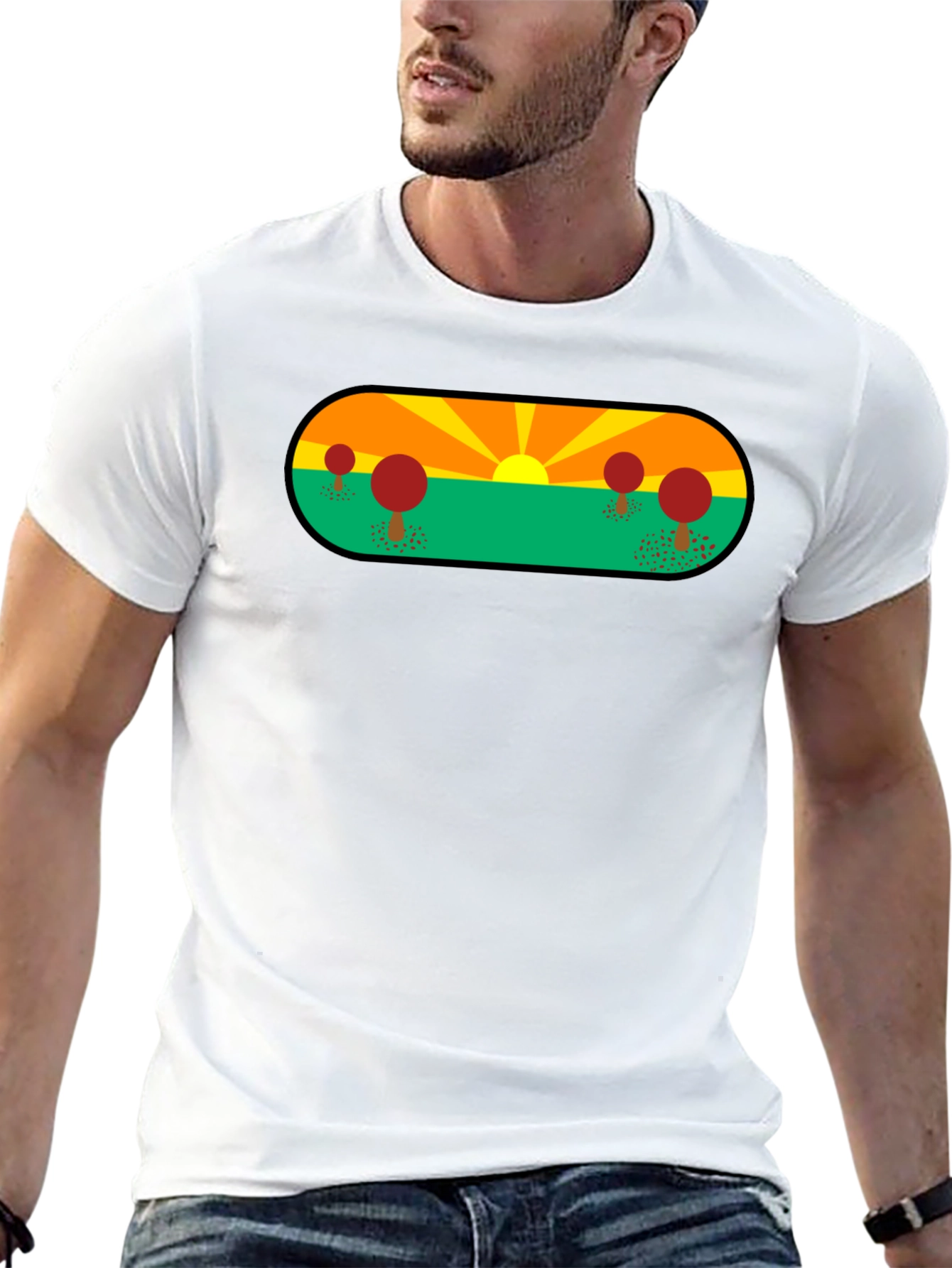 Nature Graphic Tee - Black Short Sleeve