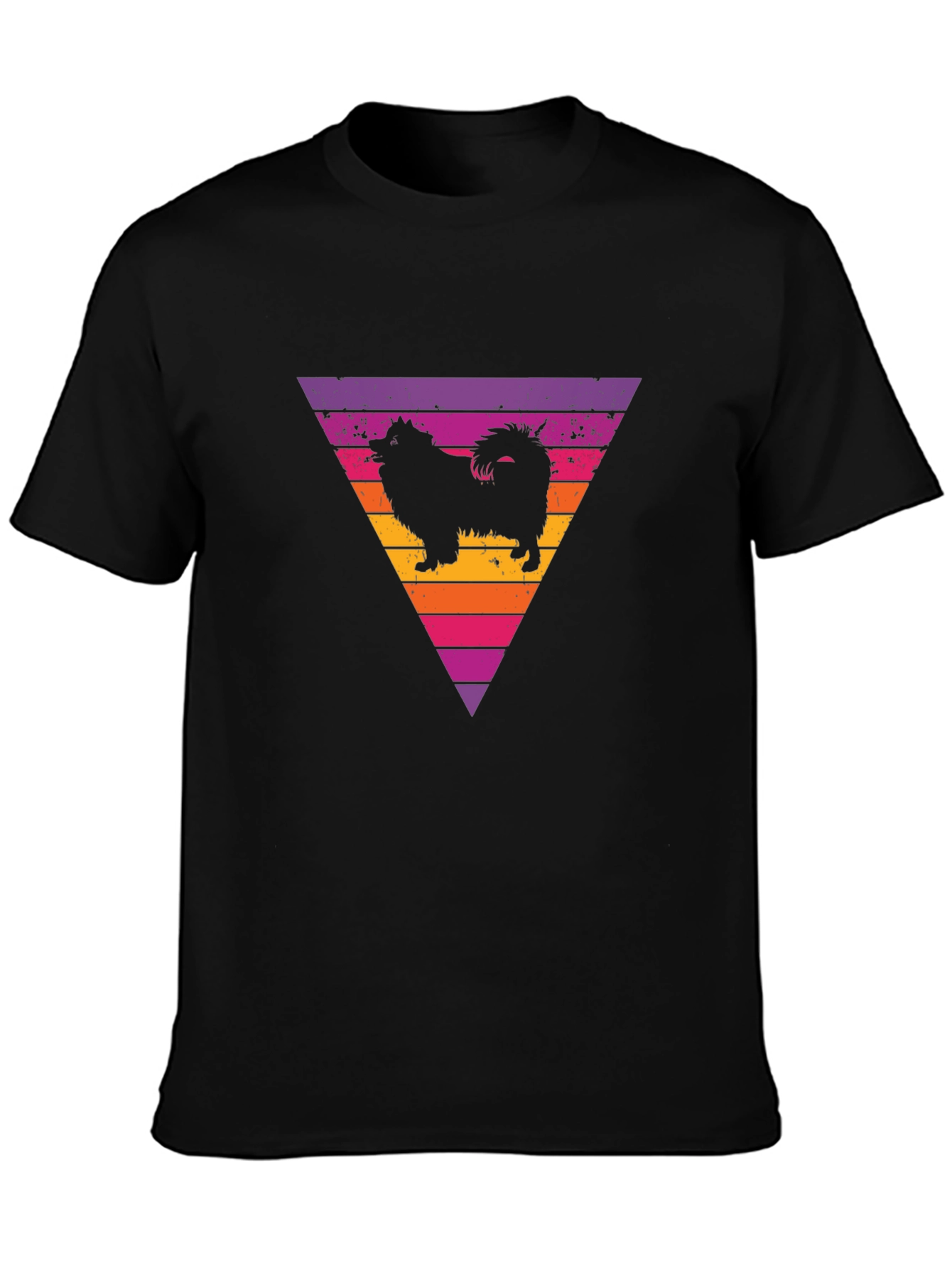 Retro Dog Triangle Graphic T-Shirt
