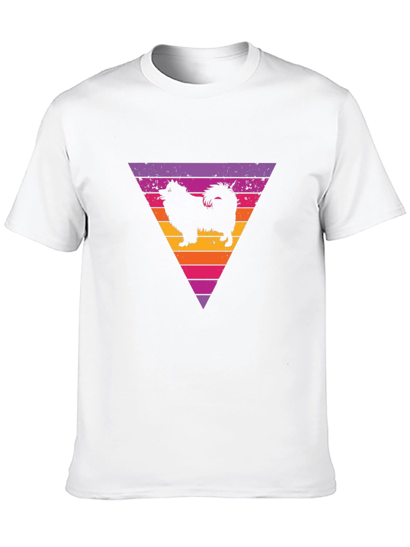 Retro Dog Triangle Graphic T-Shirt