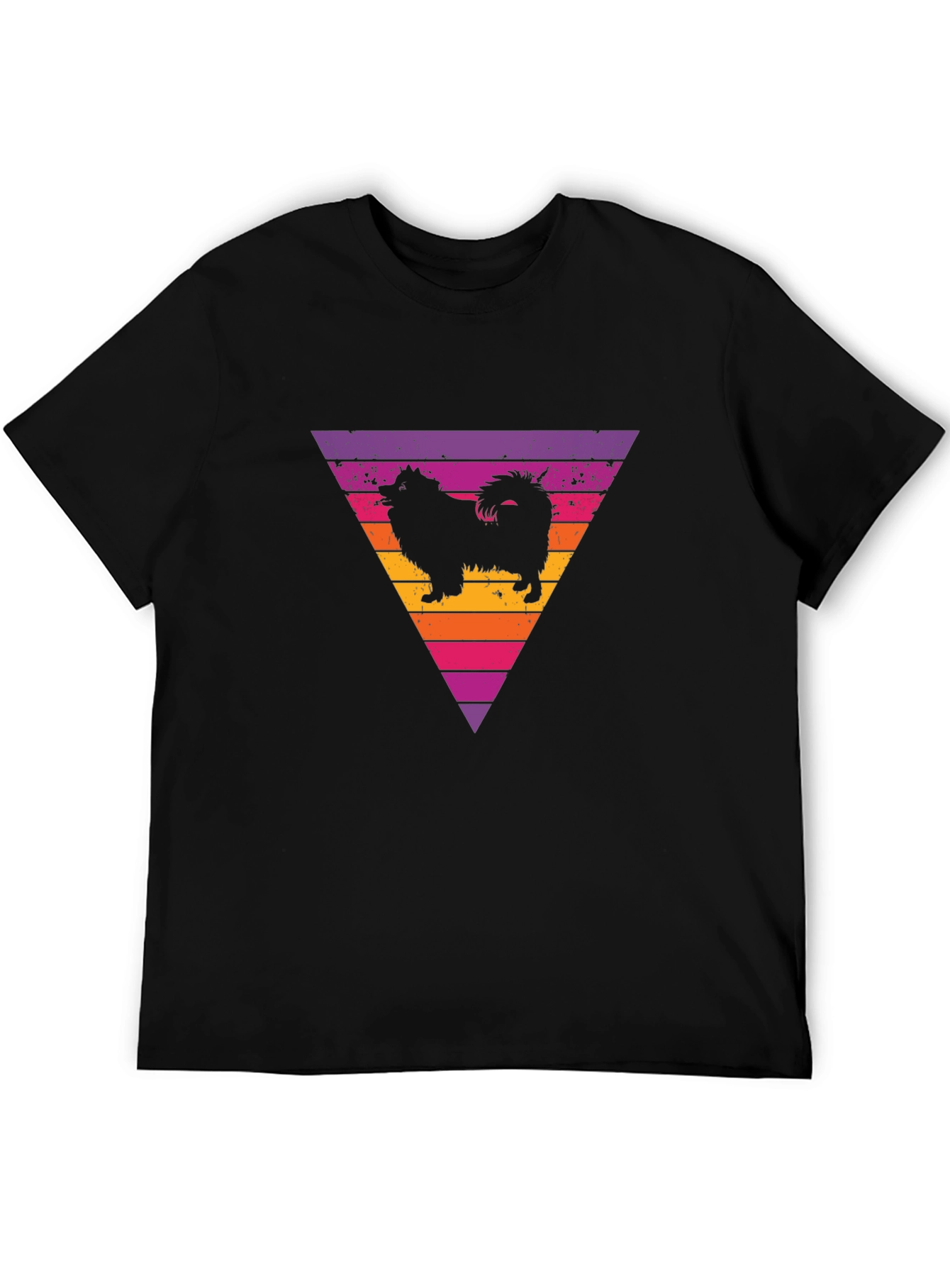 Retro Dog Triangle Graphic T-Shirt