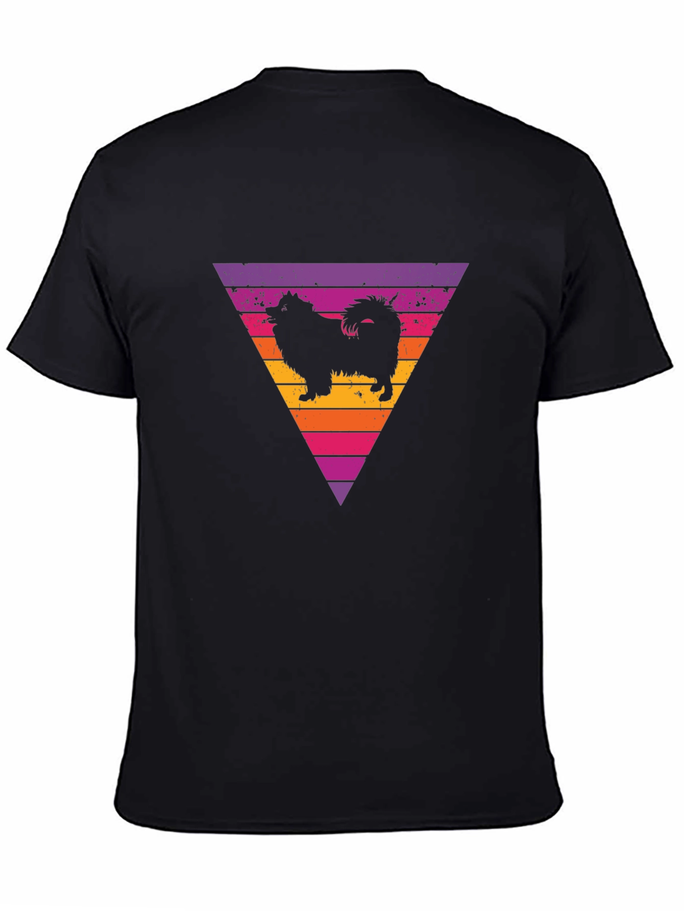 Retro Dog Triangle Graphic T-Shirt