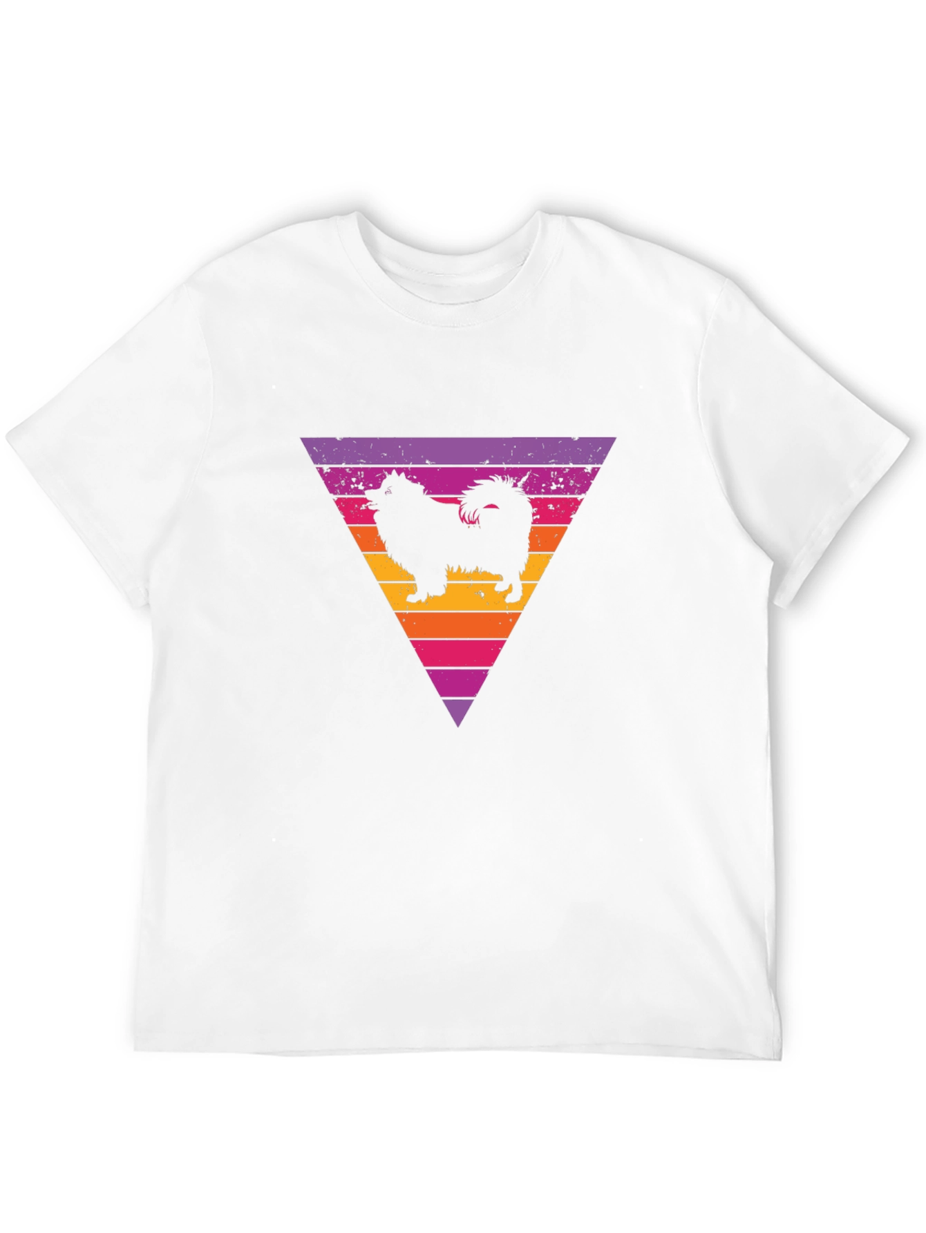 Retro Dog Triangle Graphic T-Shirt