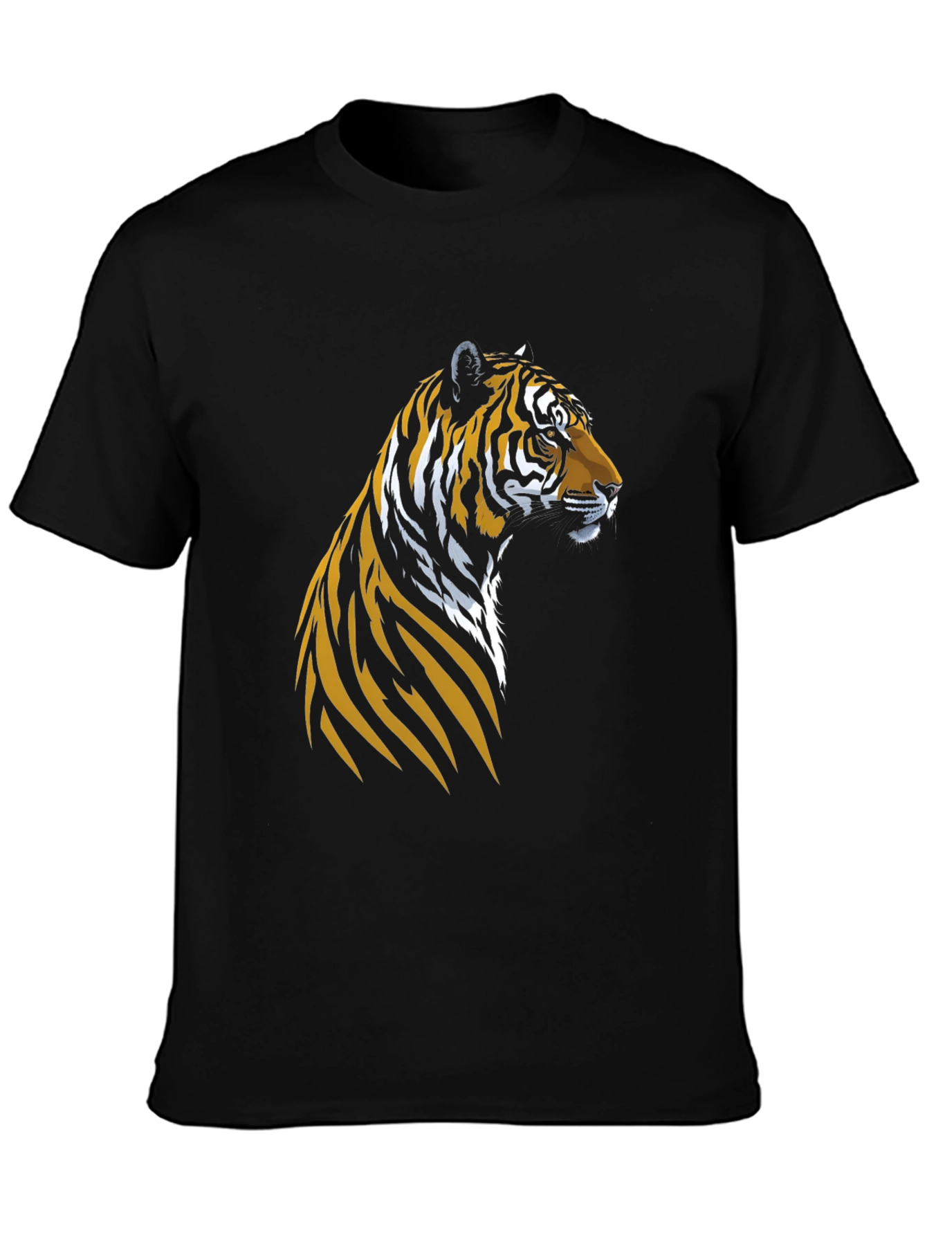 Cool Tiger Graphic Tee - Black Cotton T-Shirt
