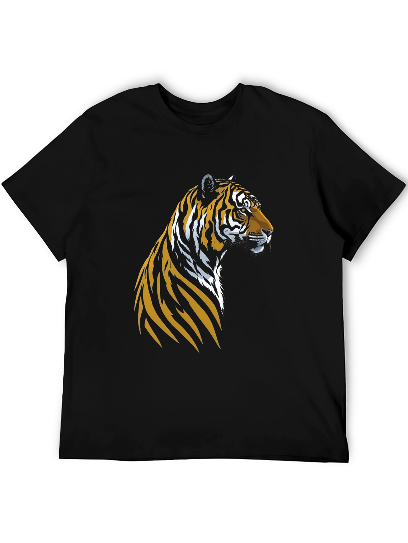 Cool Tiger Graphic Tee - Black Cotton T-Shirt